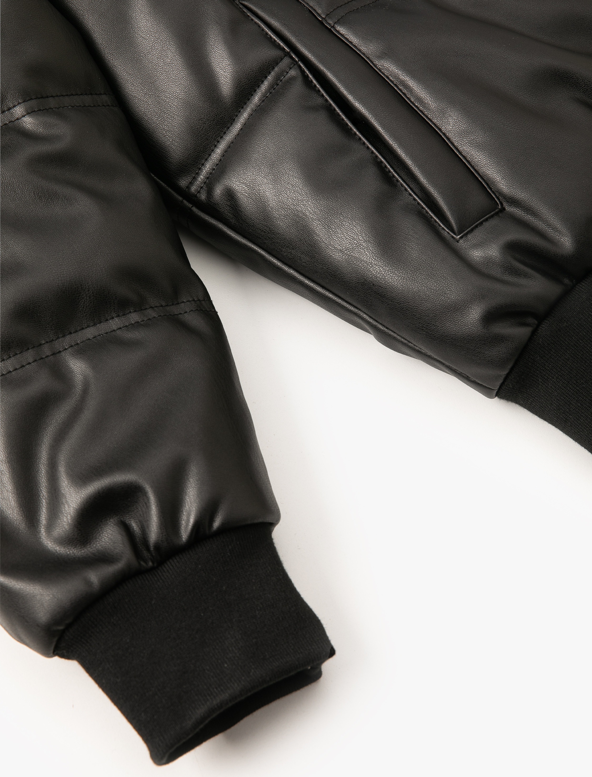   Suni Deri Şişme Mont Kürk Yaka Cepli