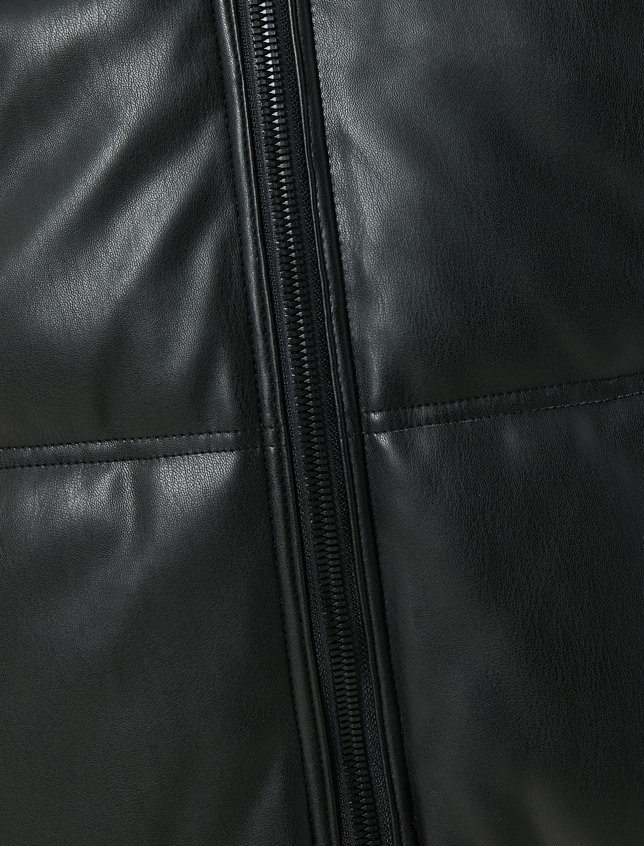   Suni Deri Şişme Mont Kürk Yaka Cepli