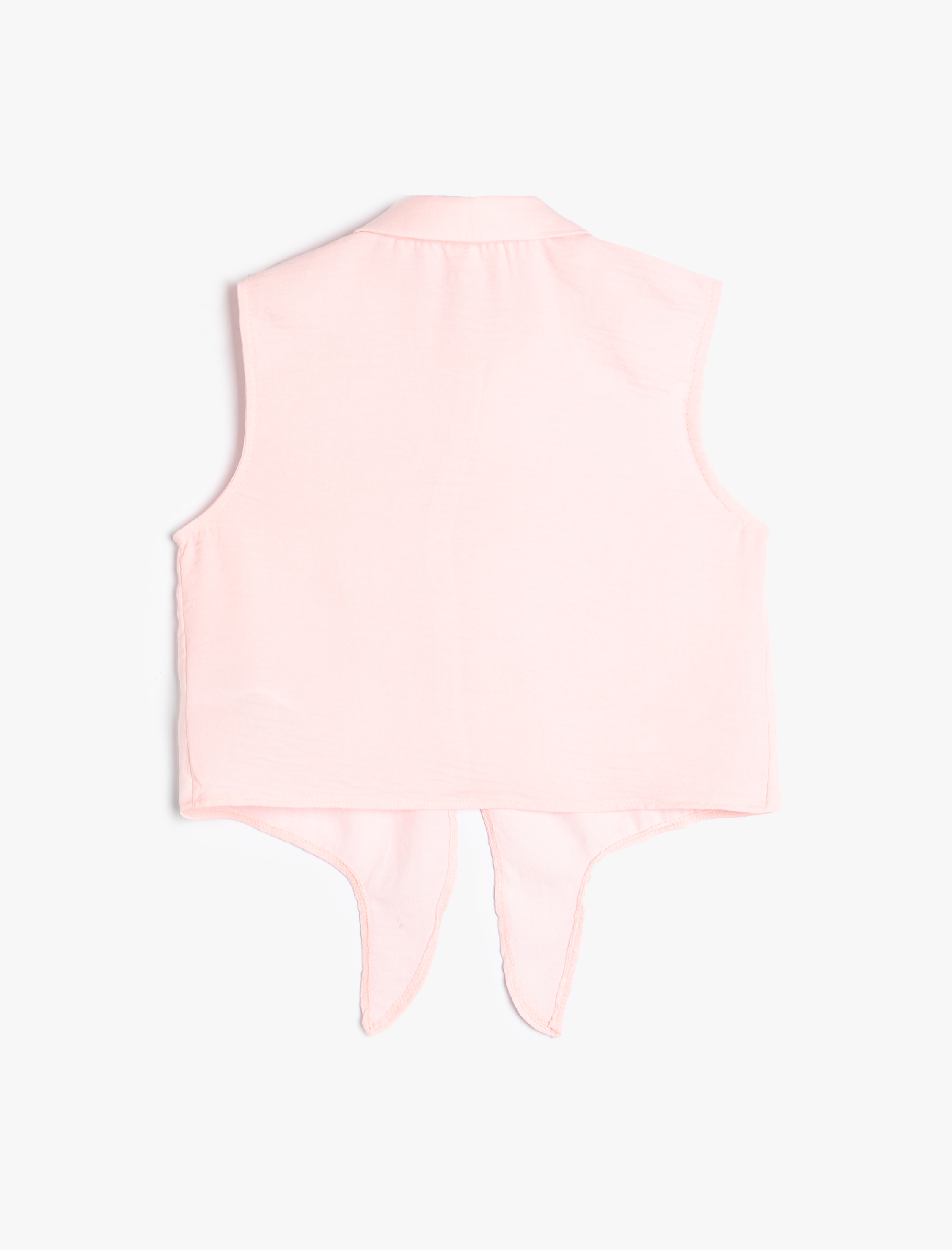 Kız Çocuk Crop Gömlek Kısa Kollu Önden Bağlamalı