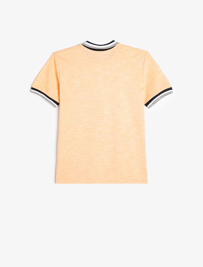 Erkek Çocuk Polo Tişört Kısa Kollu Palmiye İşlemeli Düğme Detaylı