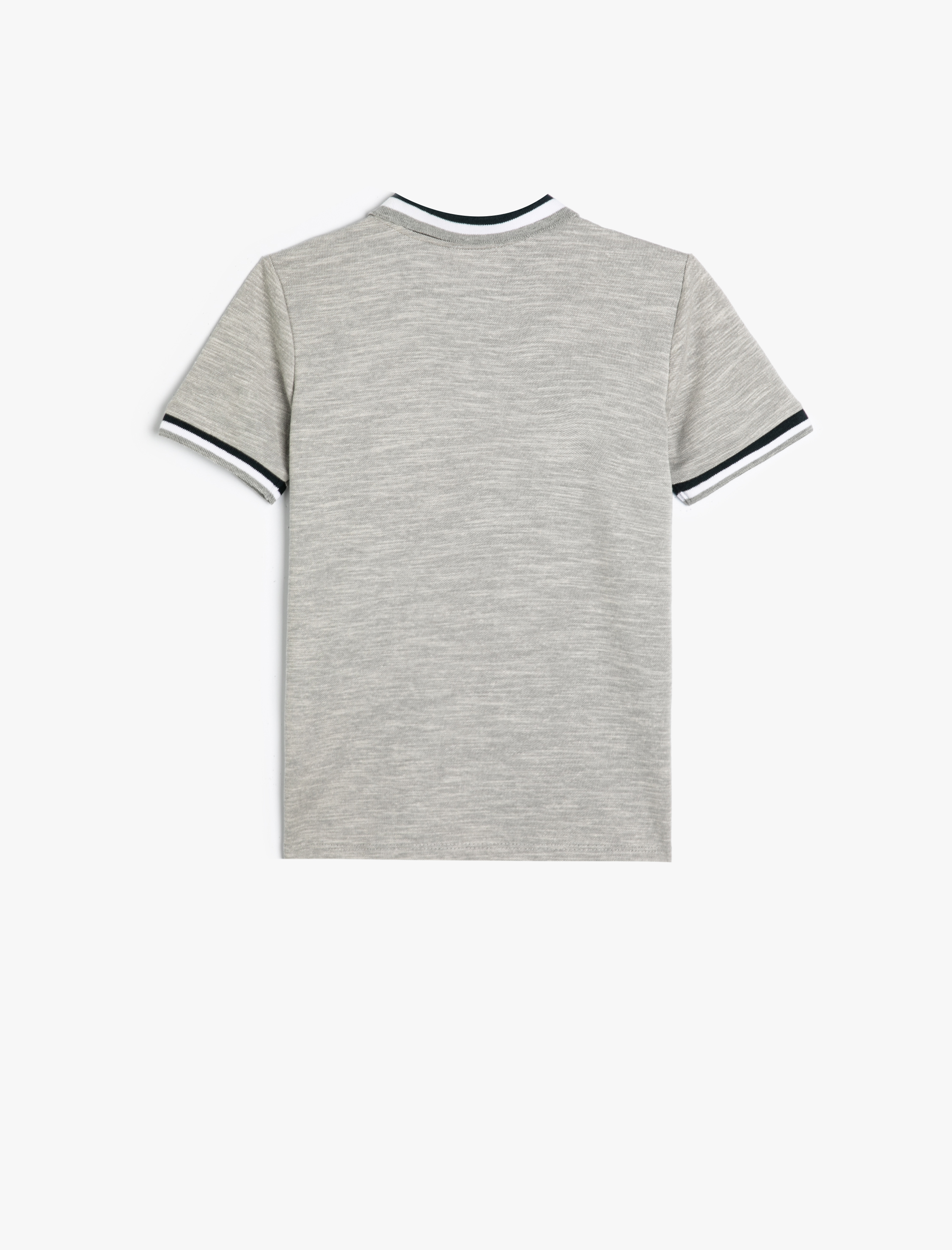  Erkek Çocuk Polo Tişört Kısa Kollu Palmiye İşlemeli Düğme Detaylı