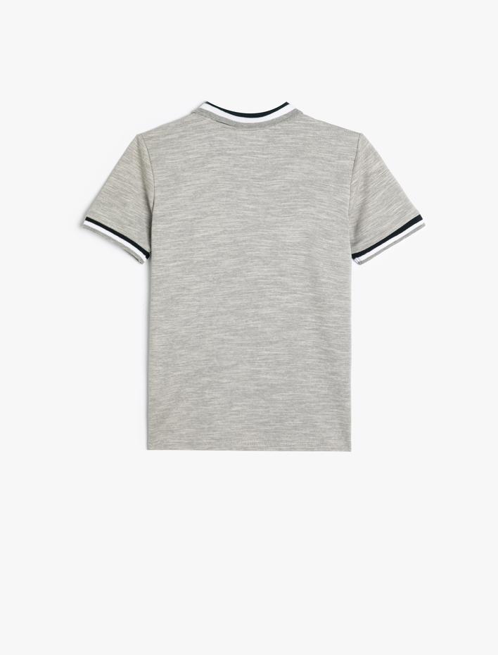 Erkek Çocuk Polo Tişört Kısa Kollu Palmiye İşlemeli Düğme Detaylı