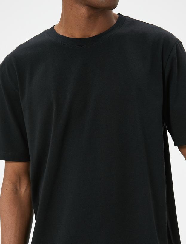Basic Tişört Slim Fit Bisiklet Yaka Kısa Kollu Pamuklu_4