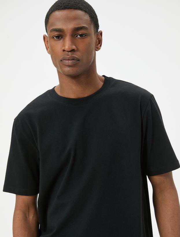 Basic Tişört Slim Fit Bisiklet Yaka Kısa Kollu Pamuklu_1
