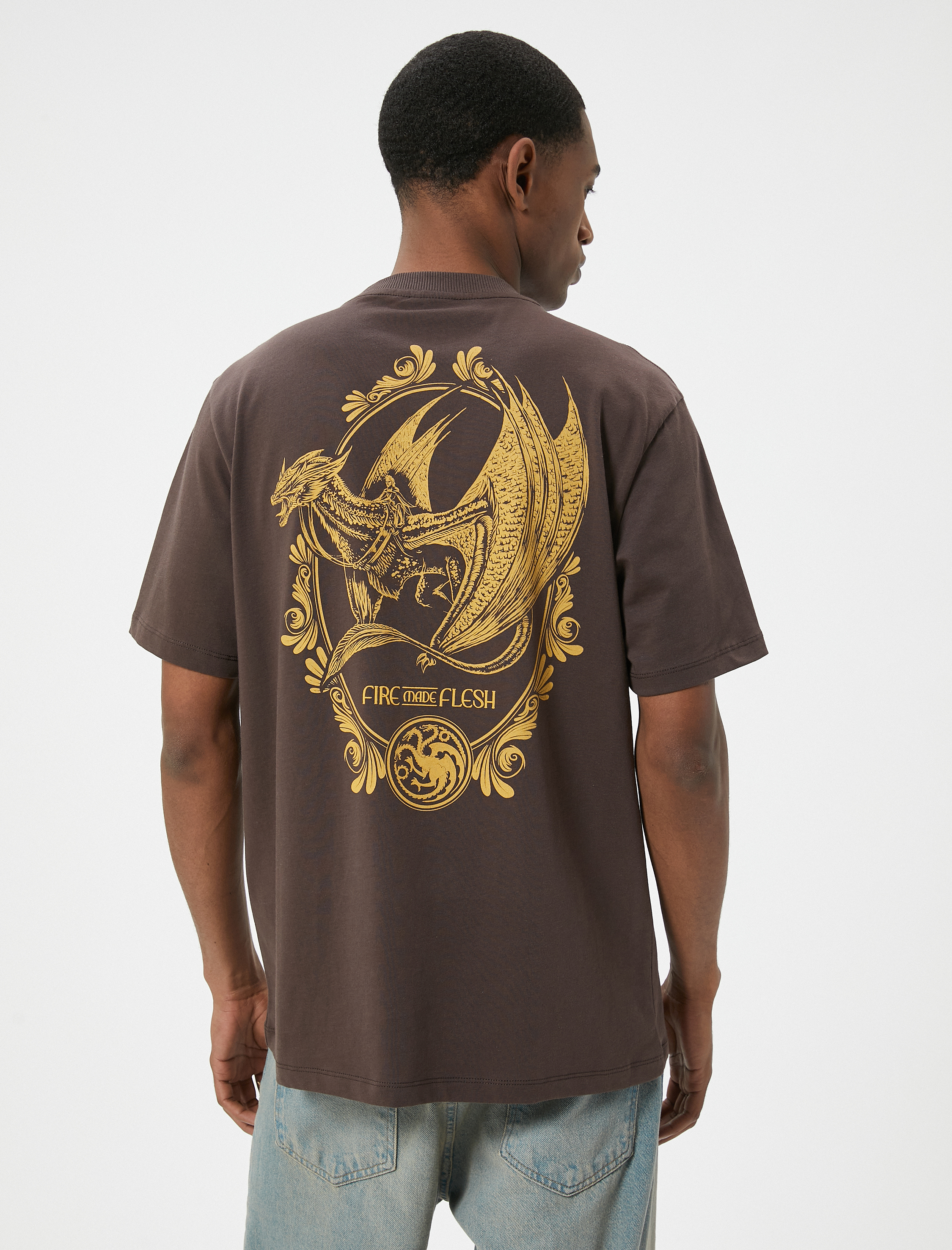   Game of Thrones Tişört Lisanslı Oversize Kısa Kollu Bisiklet Yaka Pamuklu