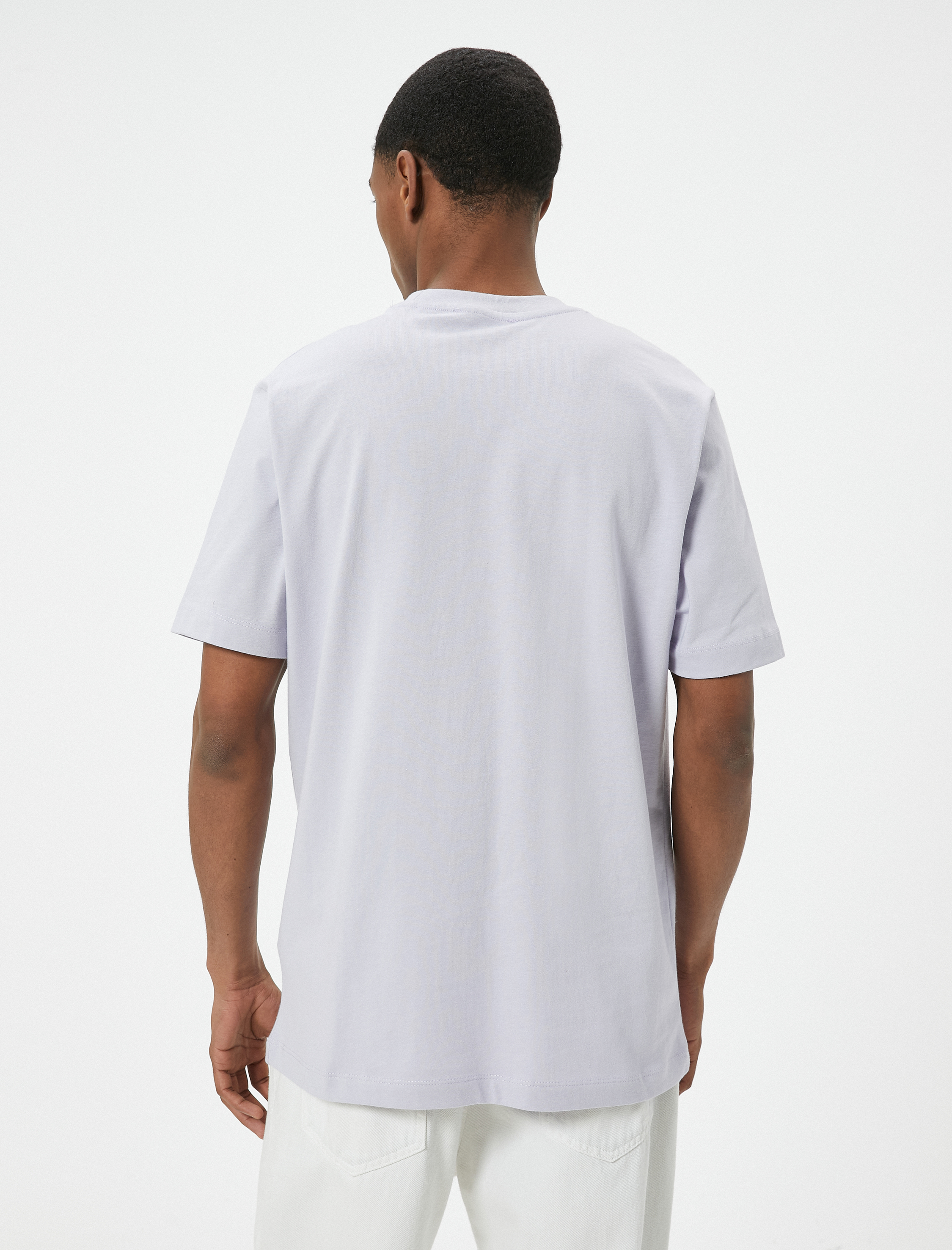   Basic Tişört Bisiklet Yaka Kısa Kollu Pamuklu