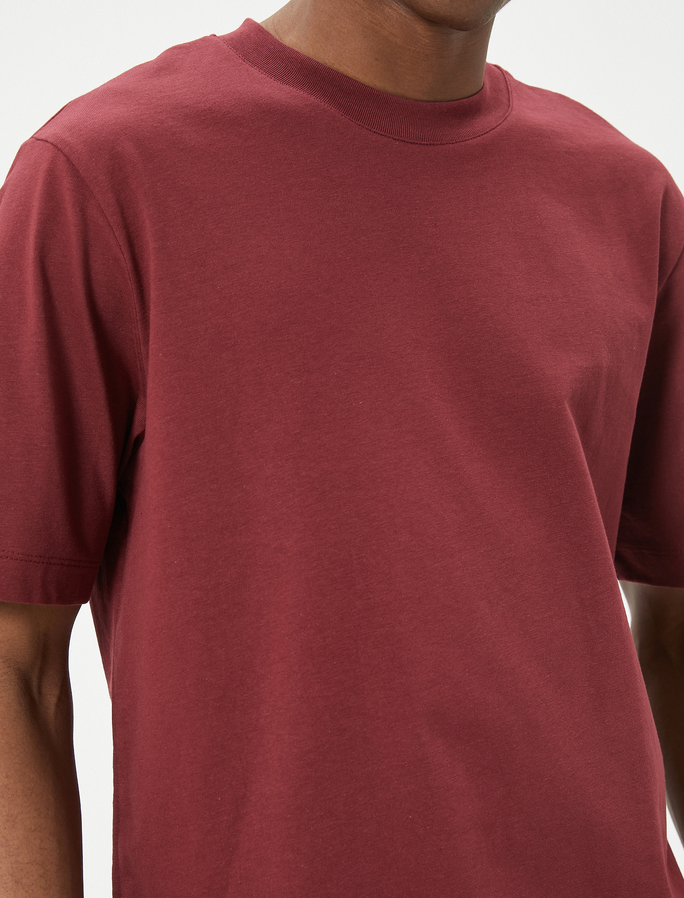   Basic Tişört Bisiklet Yaka Kısa Kollu Pamuklu