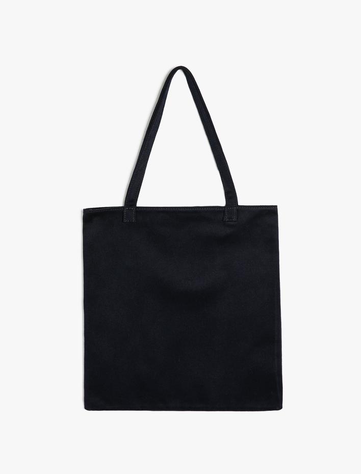 Kadın Bez Çanta Saplı Baskı Detaylı