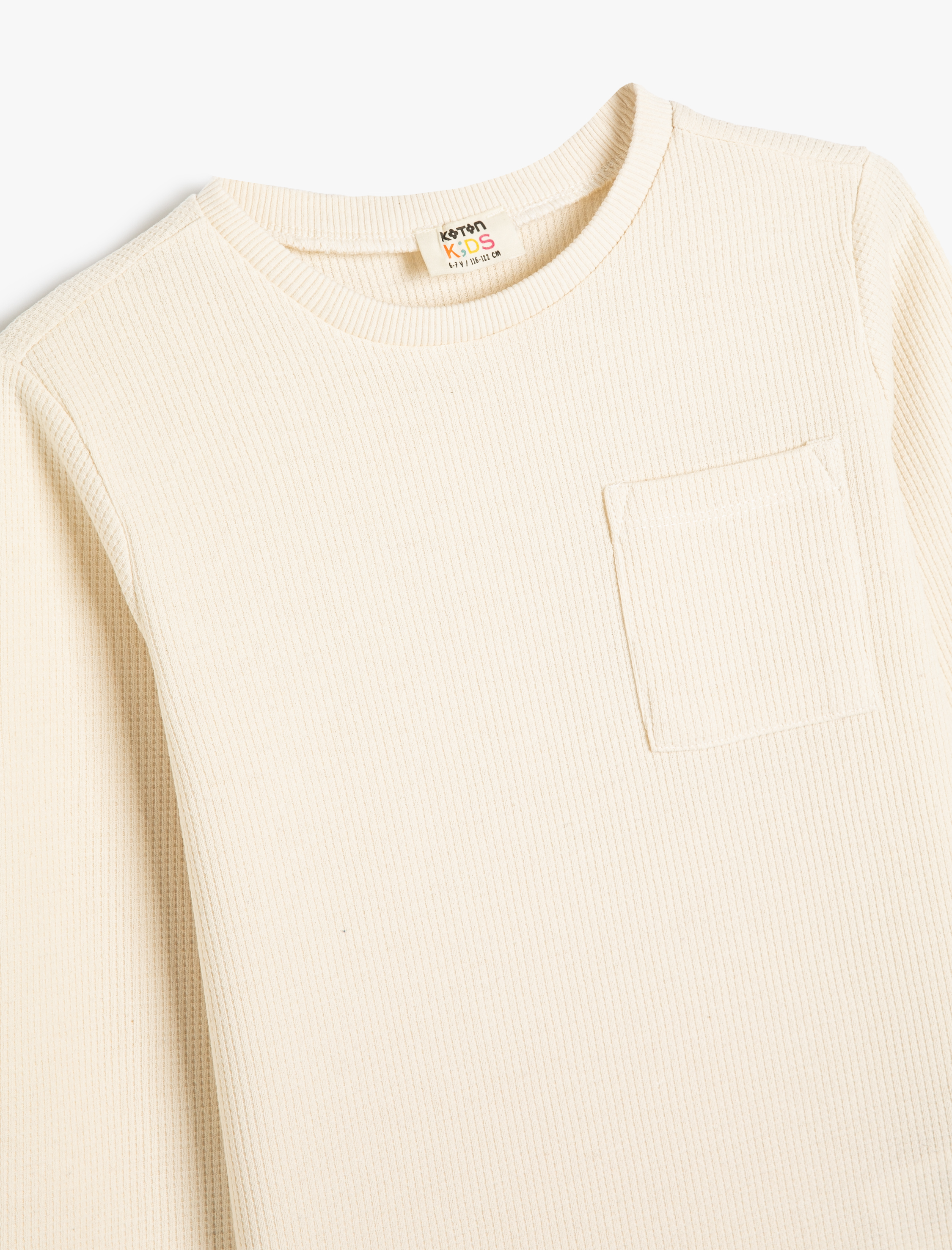  Erkek Çocuk Uzun Kollu Cep Detaylı Bisiklet Yaka Tişört