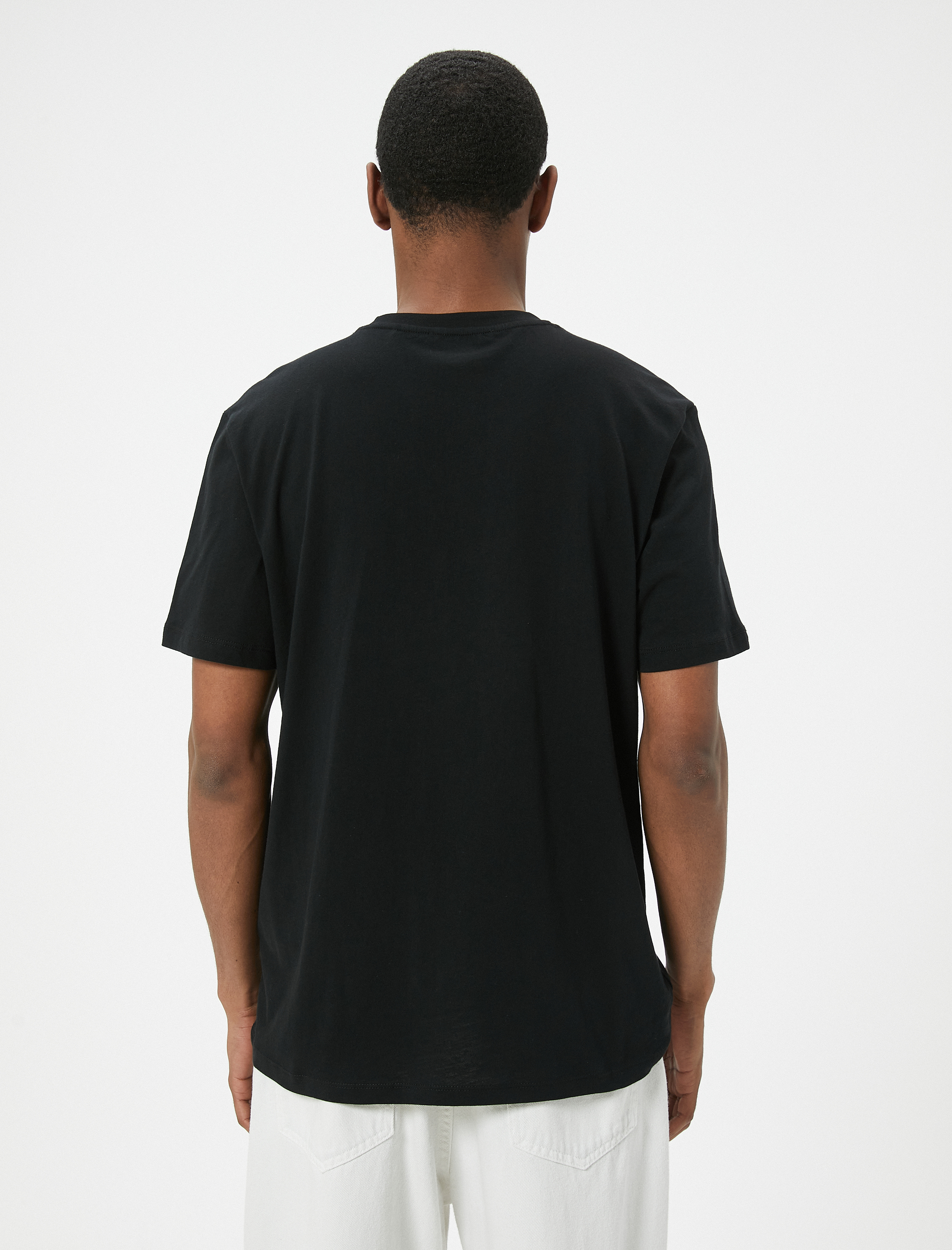   Baskılı Tişört Slim Fit Kısa Kollu Bisiklet Yaka Pamuklu