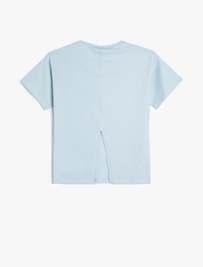 Kız Çocuk Tişört Kedi Baskılı Kısa Kollu Pamuklu