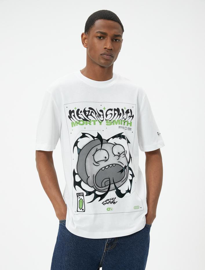  Rick and Morty Tişört Lisanslı Kısa Kollu Bisiklet Yaka Pamuklu