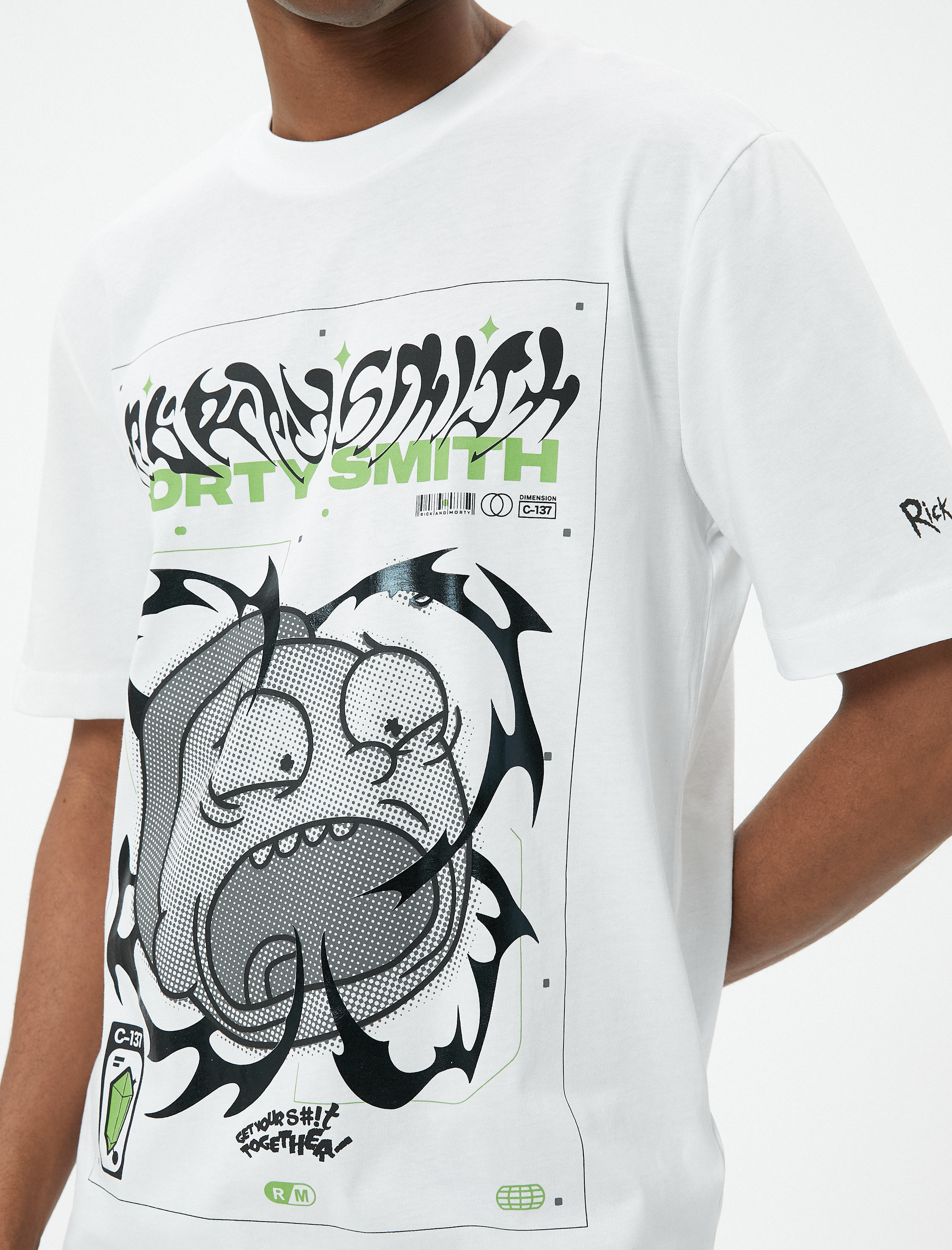 Rick and Morty Tişört Lisanslı Kısa Kollu Bisiklet Yaka Pamuklu
