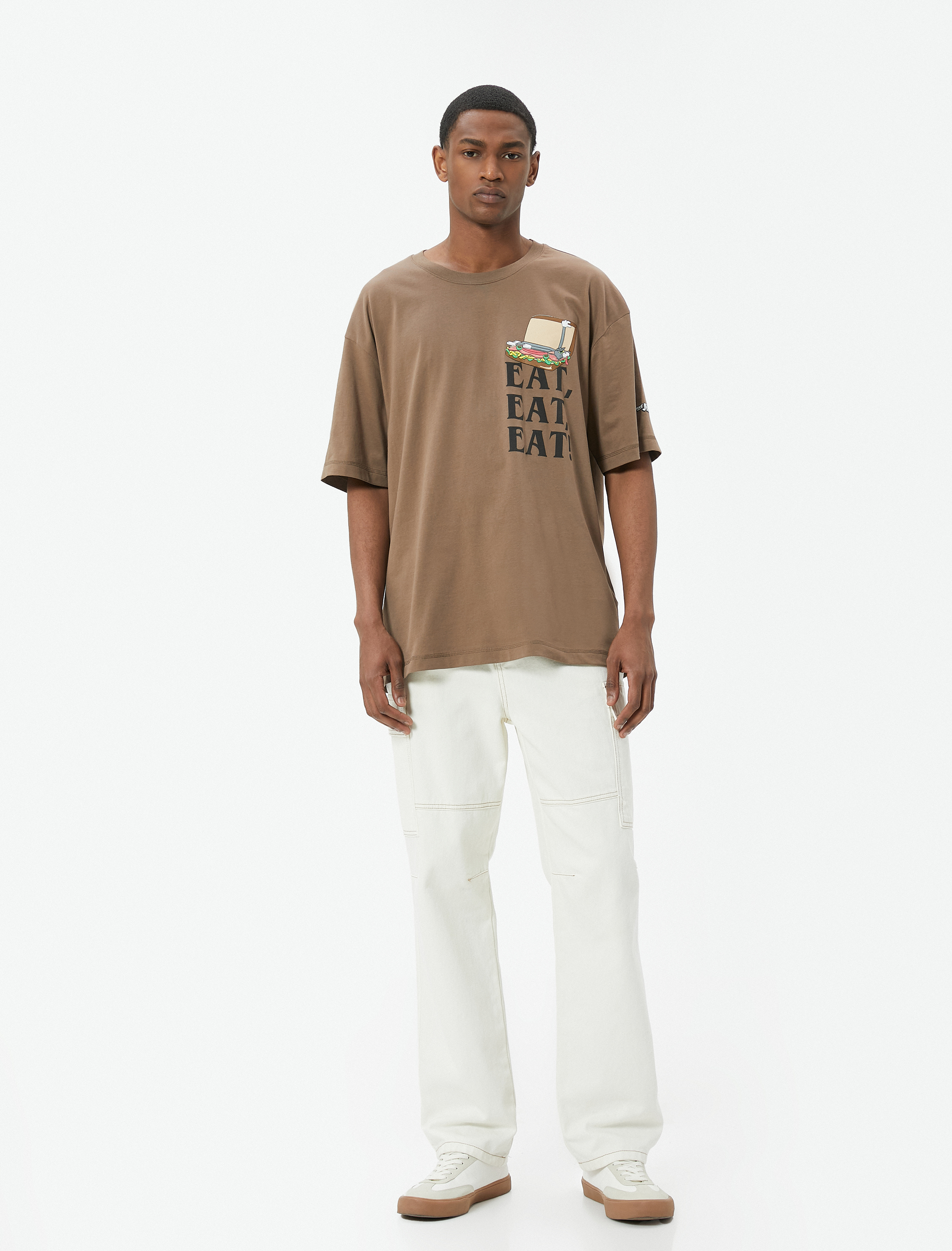   Tom ve Jerry Tişört Lisanslı Oversize Kısa Kollu Bisiklet Yaka Pamuklu