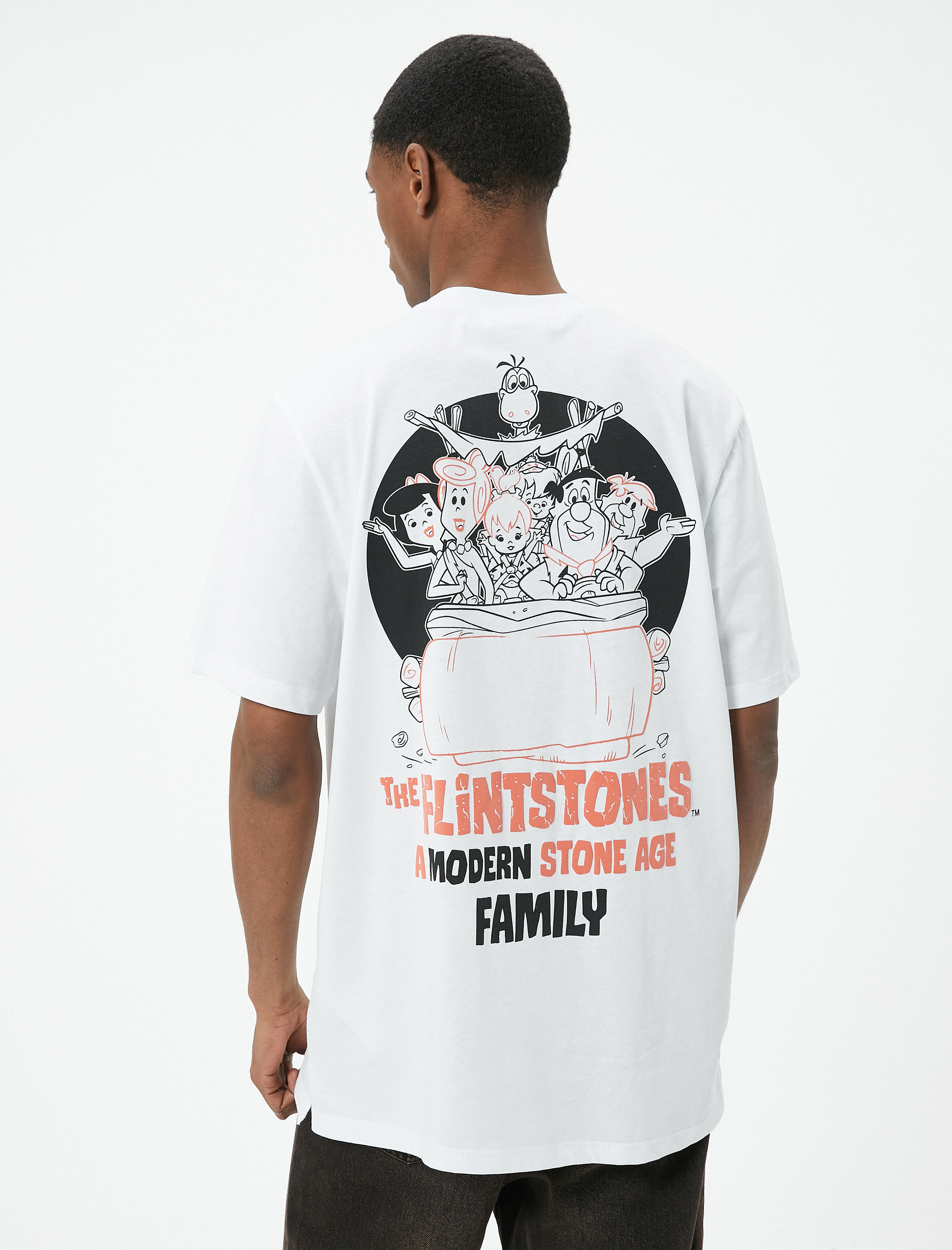   Taş Devri Tişört Lisanslı Kısa Kollu Bisiklet Yaka Pamuklu