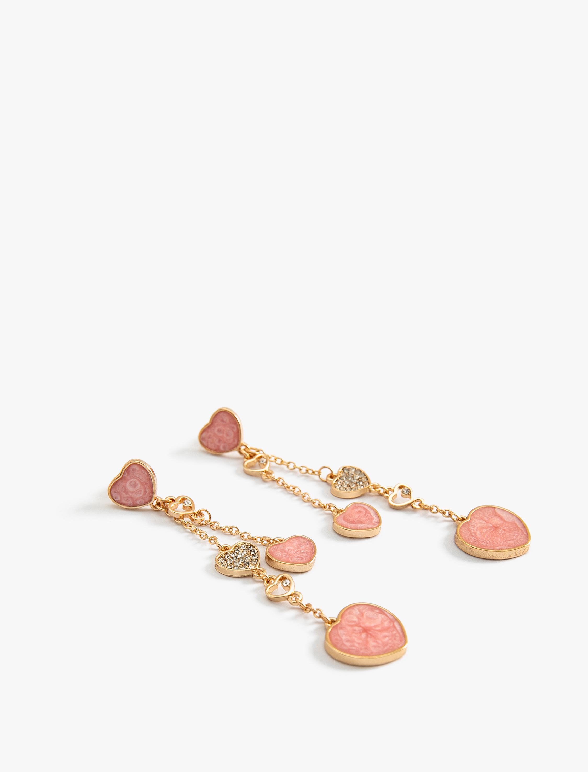  Kadın Zincirli Sallantılı Kalpli Küpe