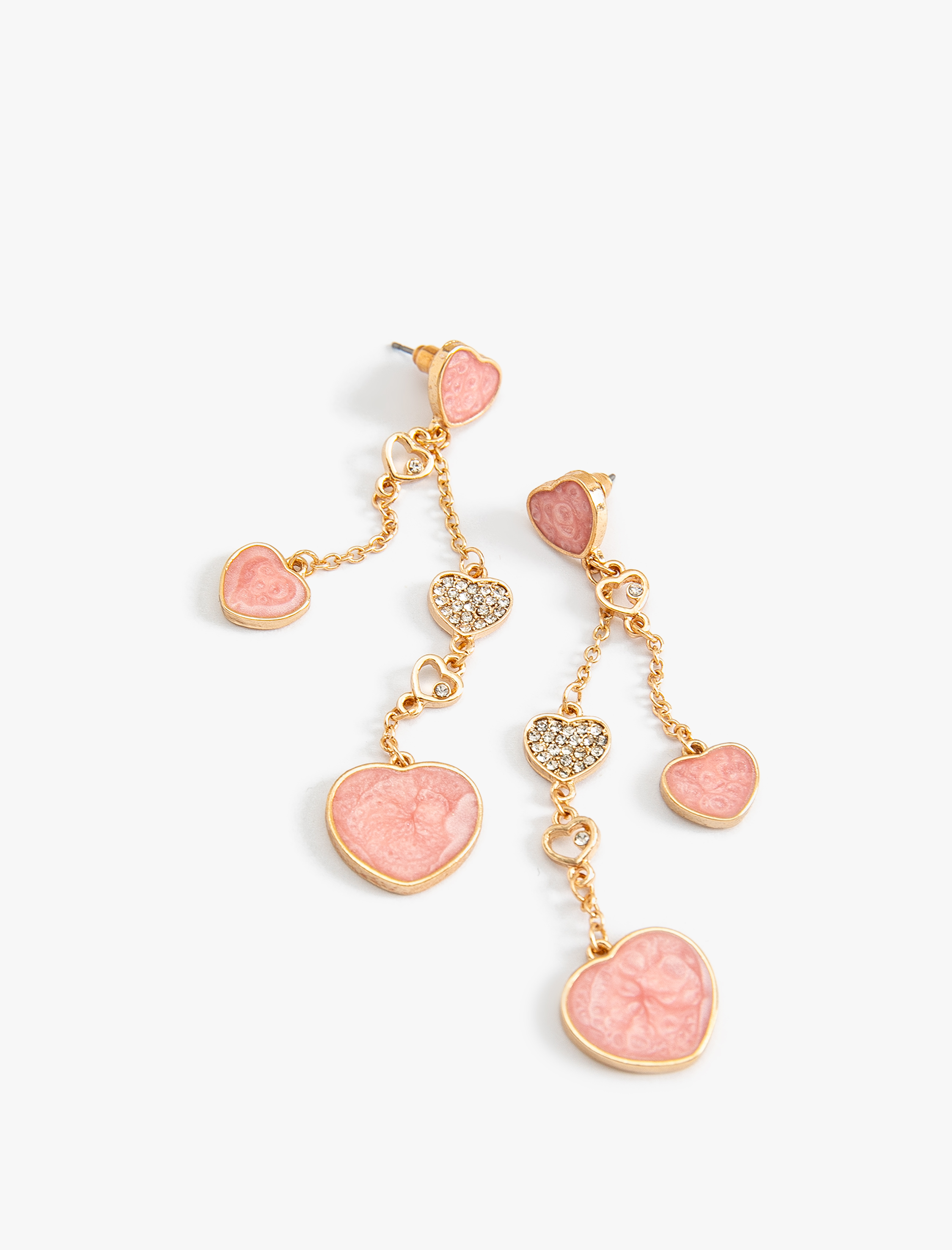  Kadın Zincirli Sallantılı Kalpli Küpe