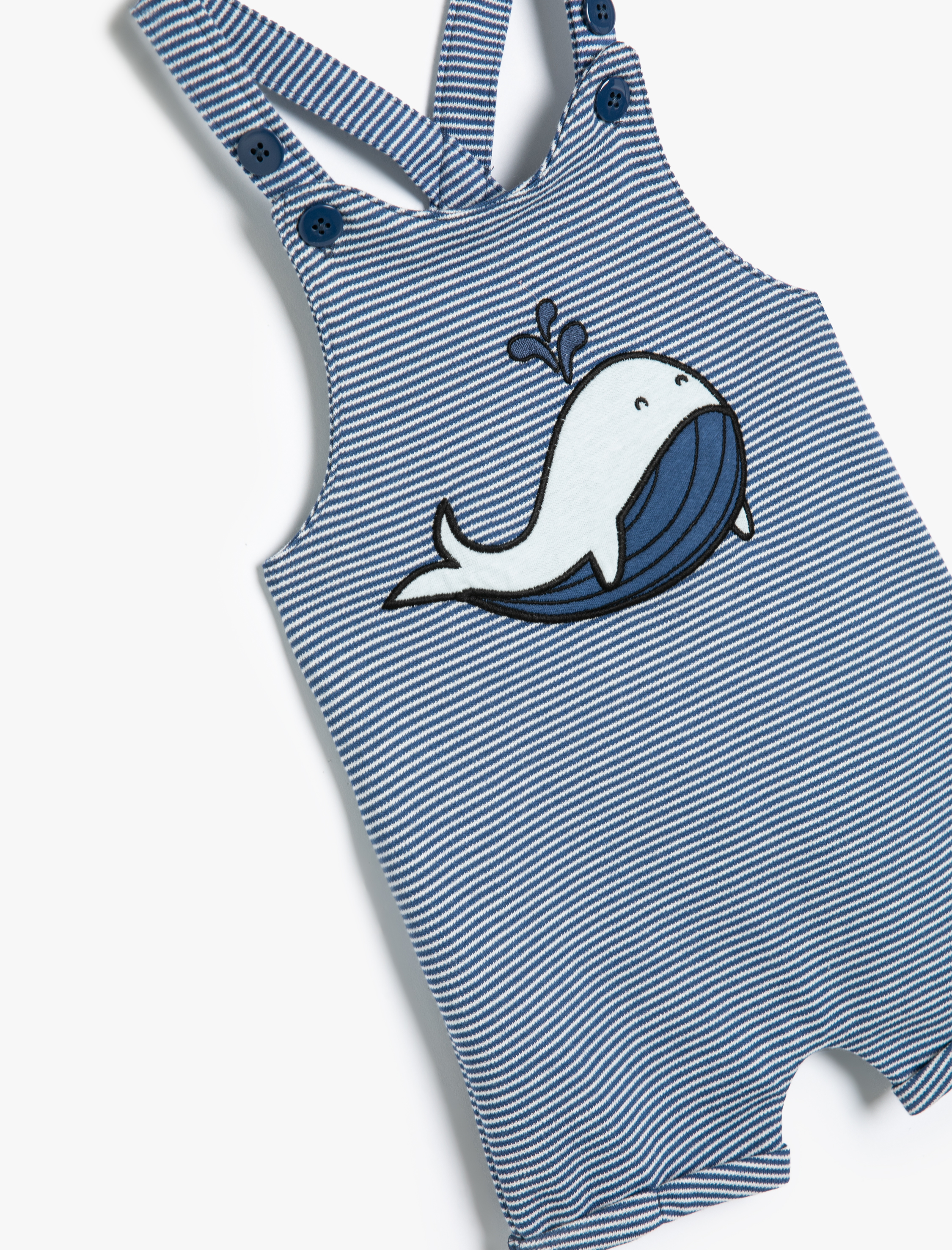  Erkek Bebek Bebek Tulum Salopet Aplike Detaylı Ayarlanabilir Askılı