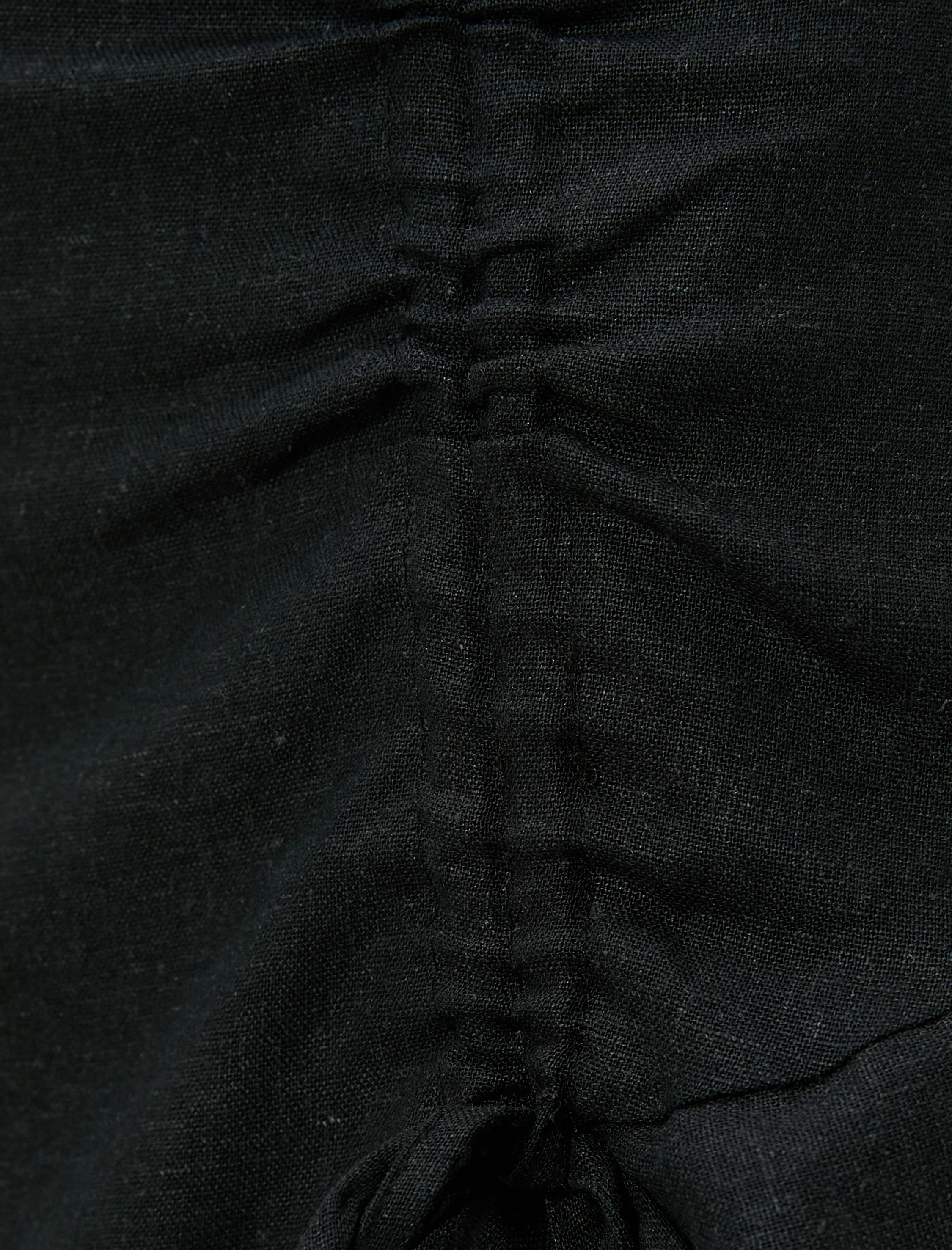   Fırfırlı Mini Keten Şort Etek Slim Fit Fiyonk Detaylı