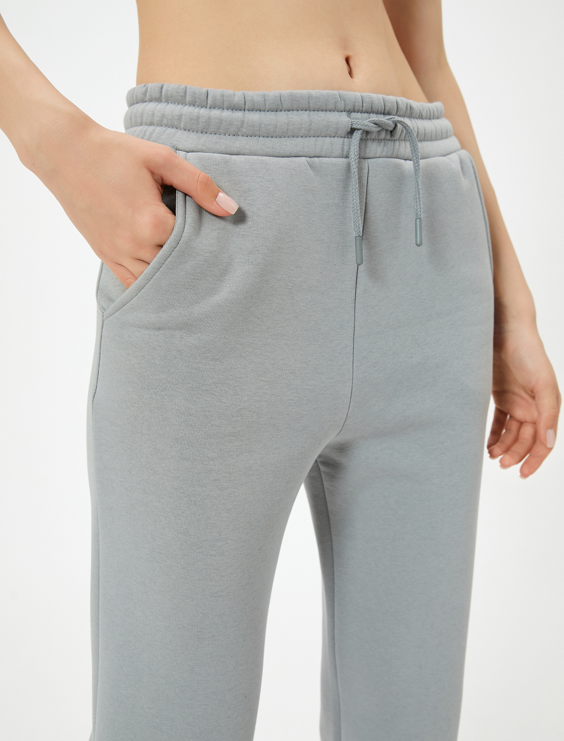 Şardonlu Jogger Eşofman Altı Beli Bağlamalı Cepli
