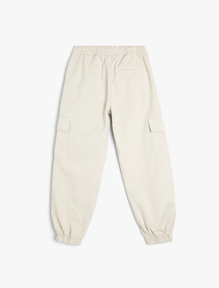 Erkek Çocuk Kargo Jogger Pantolon Cepli Beli Bağlamalı Pamuklu