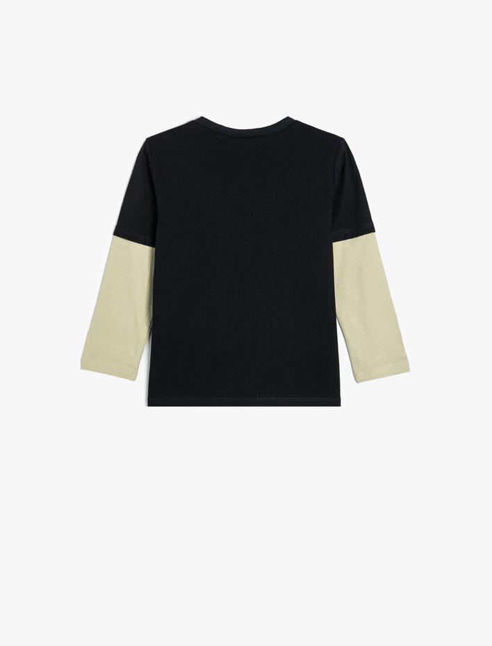 Erkek Bebek Tişört Uzun Kollu Oyun Temalı Bisiklet Yaka Pamuklu