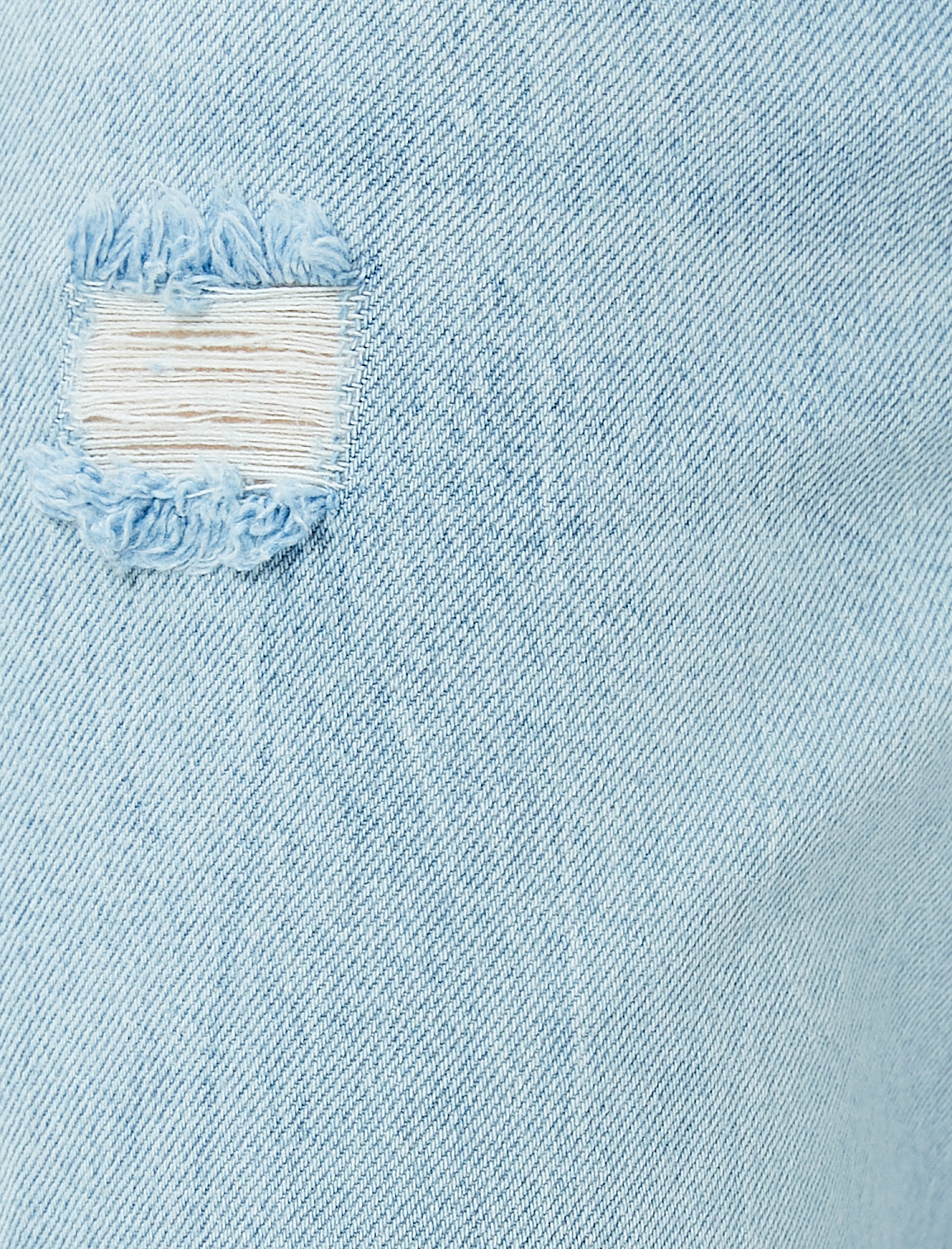   Düz Paça Yırtık Kot Pantolon Cepli - Eve Straight Jeans