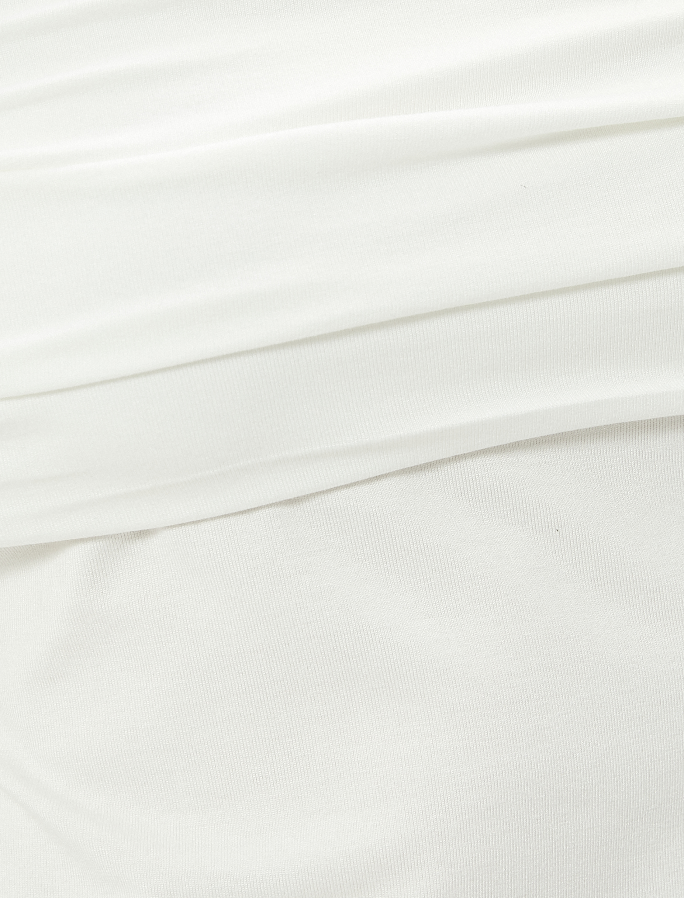   Omzu Açık Tişört Drape Detaylı Slim Fit Viskoz Kumaş