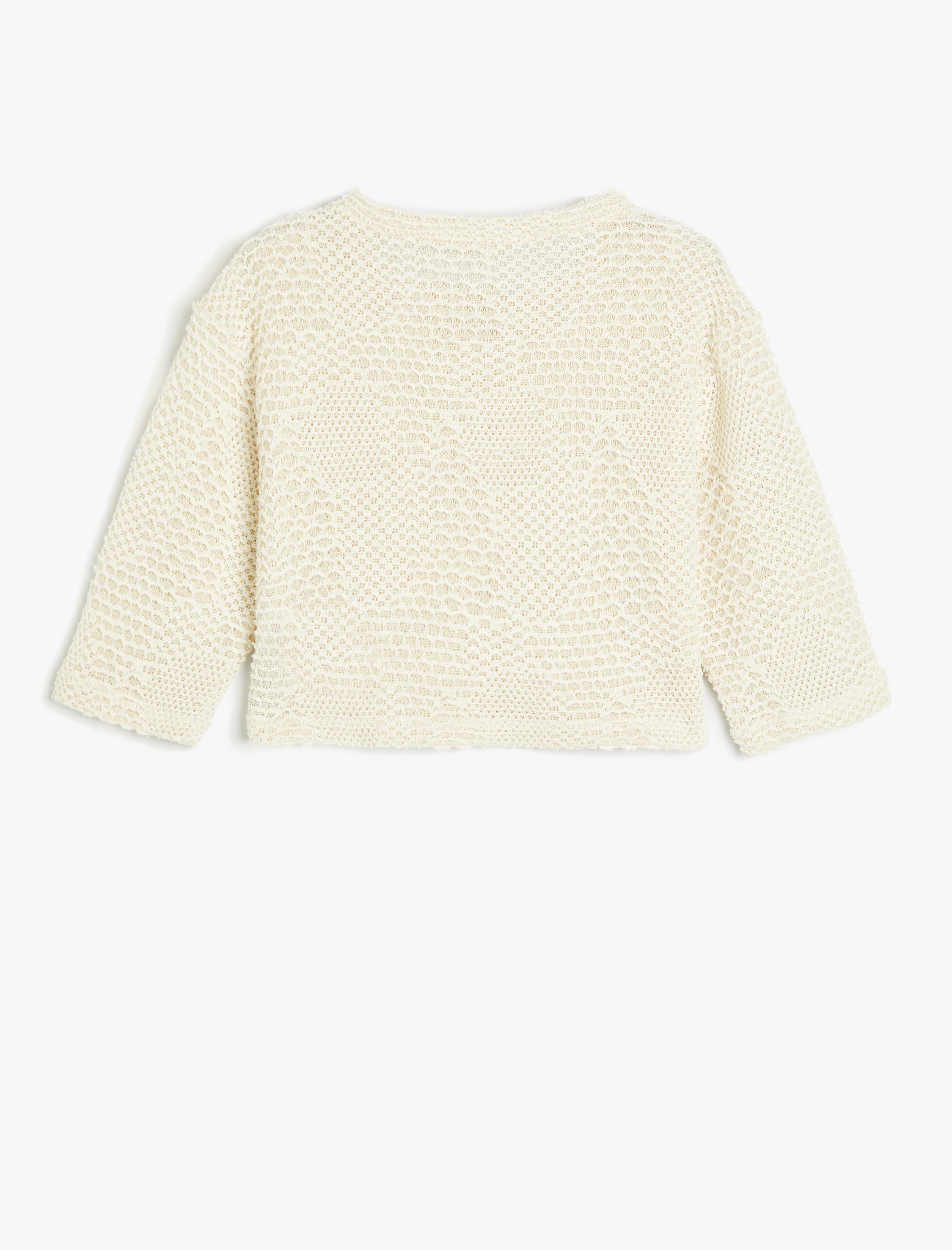  Kız Çocuk Ajurlu Sweatshirt Bisiklet Yaka