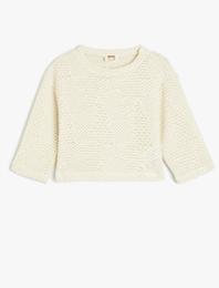Ajurlu Sweatshirt Bisiklet Yaka