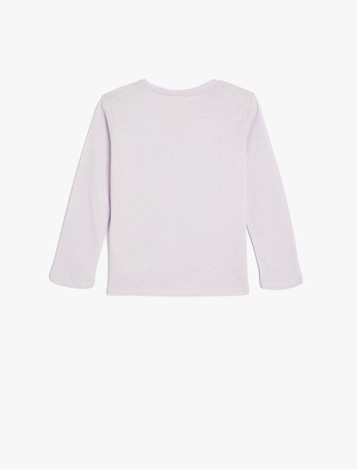 Kız Bebek Unicorn Tişört Uzun Kollu Bisiklet Yaka Pamuklu