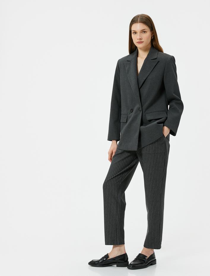  Standart Bel Bağcıklı Cep Detaylı Havuç Pantolon