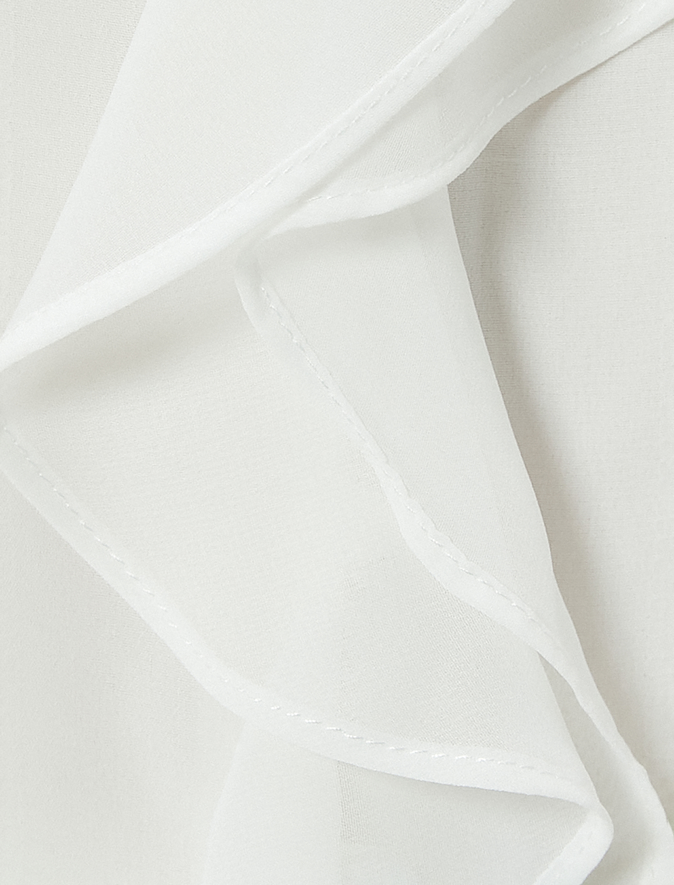   Şifon Gömlek Fırfırlı V Yaka Balon Kollu