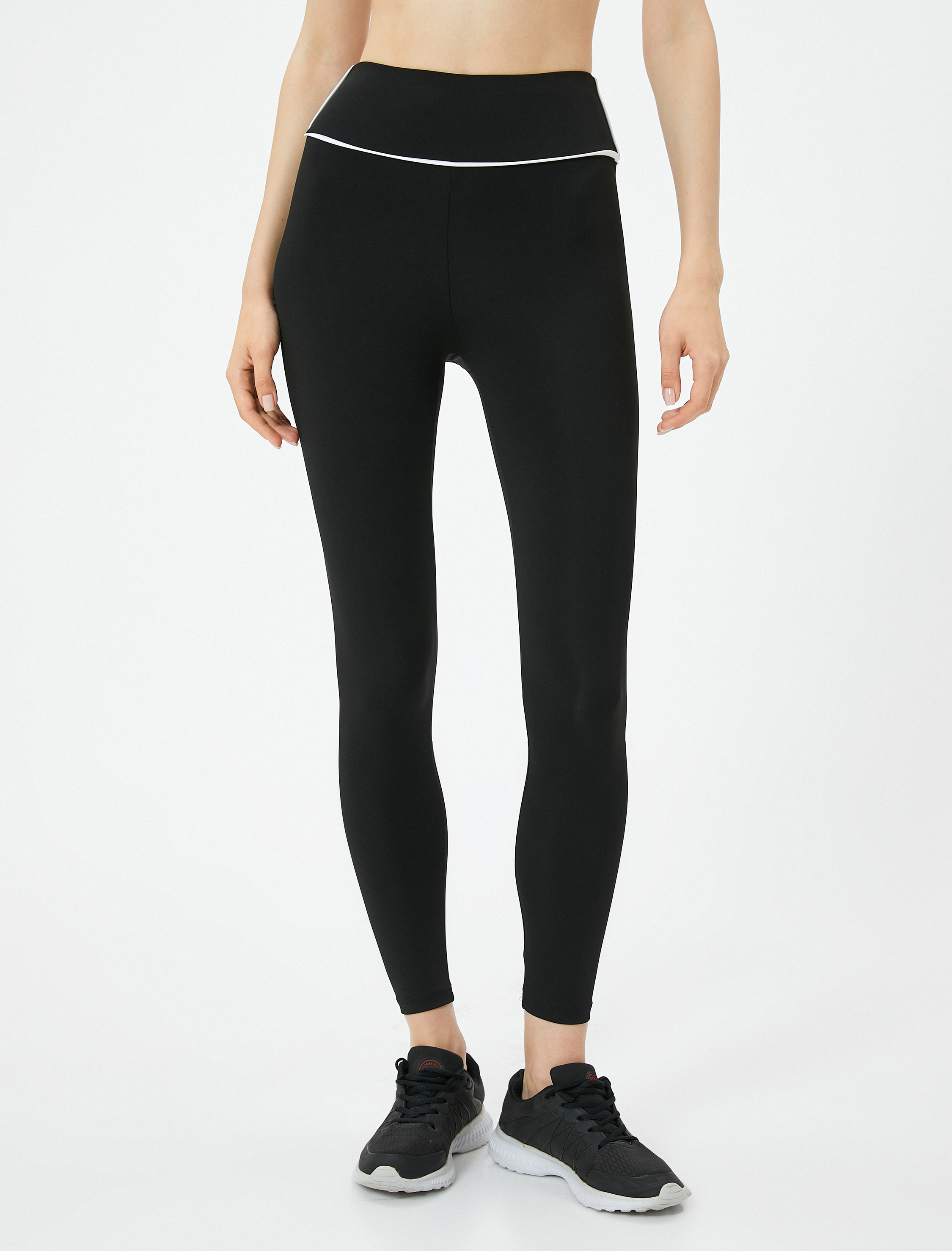   Spor Tayt Yüksek Bel Çizgi Detaylı Slim Fit