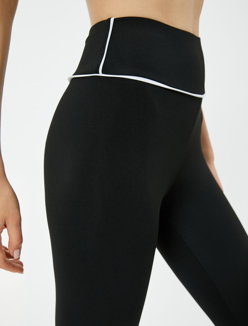   Spor Tayt Yüksek Bel Çizgi Detaylı Slim Fit
