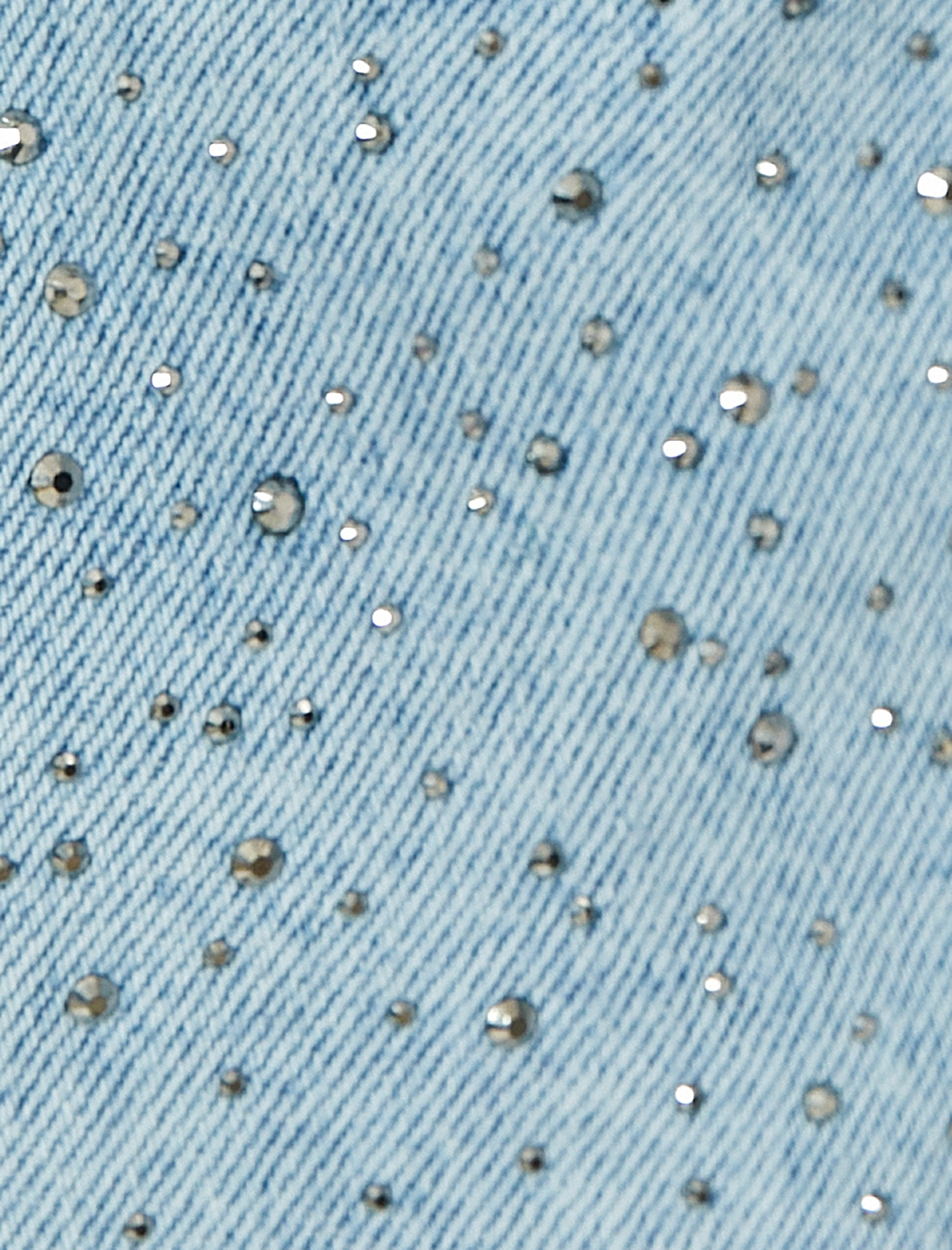   Taşlı Kot Ceket Cep Detaylı Rahat Kalıp