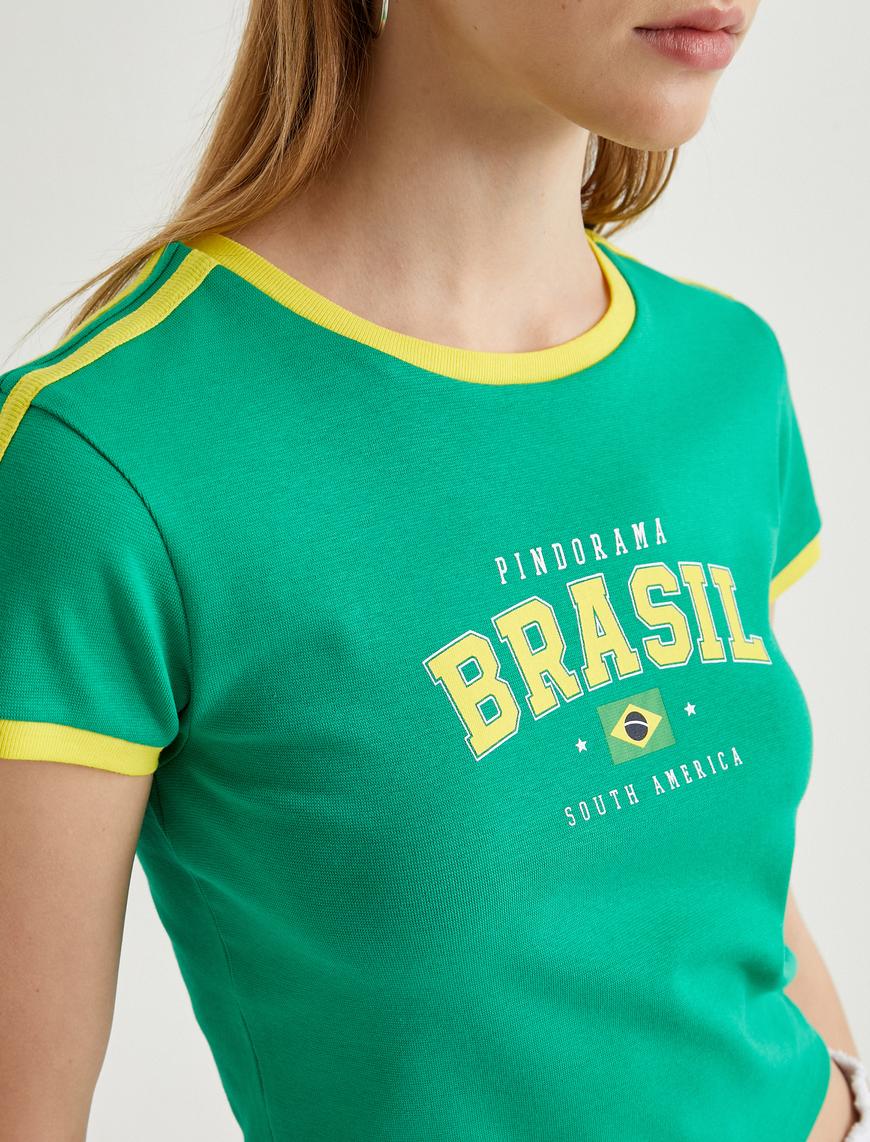   Brasil Tişört Kısa Kollu Bisiklet Yaka Slim Fit