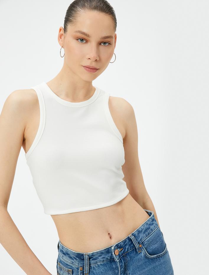  Arkası Zincir Detaylı Crop Atlet