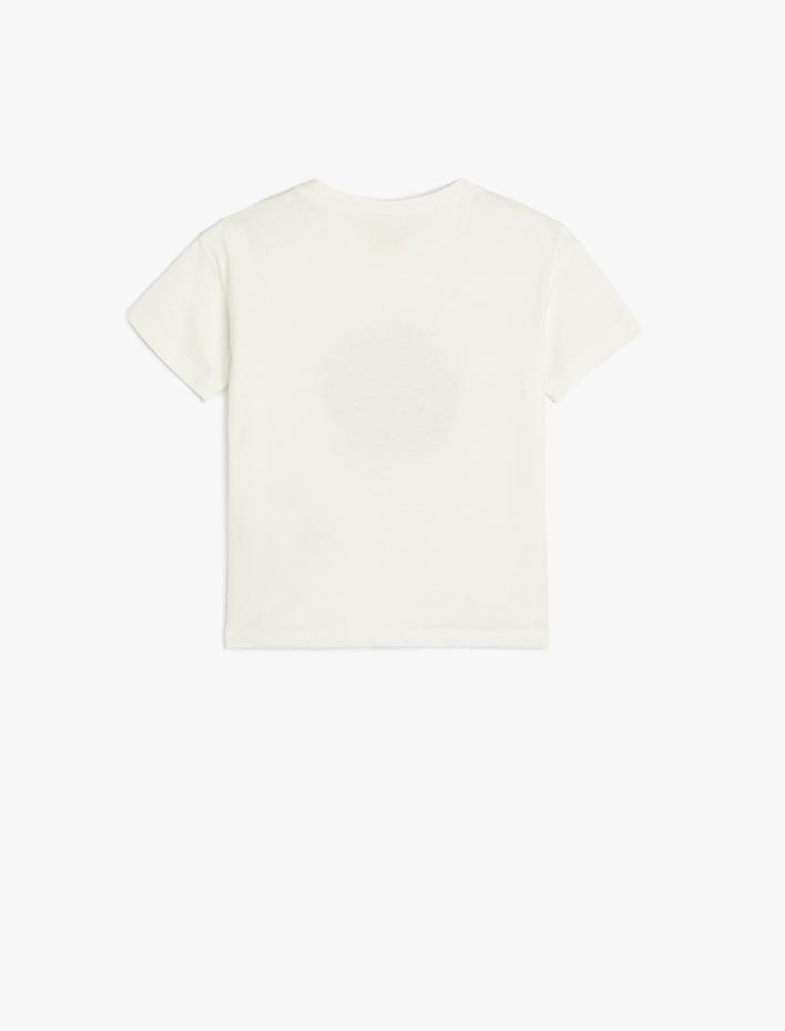 Erkek Bebek Tişört Kısa Kollu Bisiklet Yaka Traktör Baskılı Pamuklu