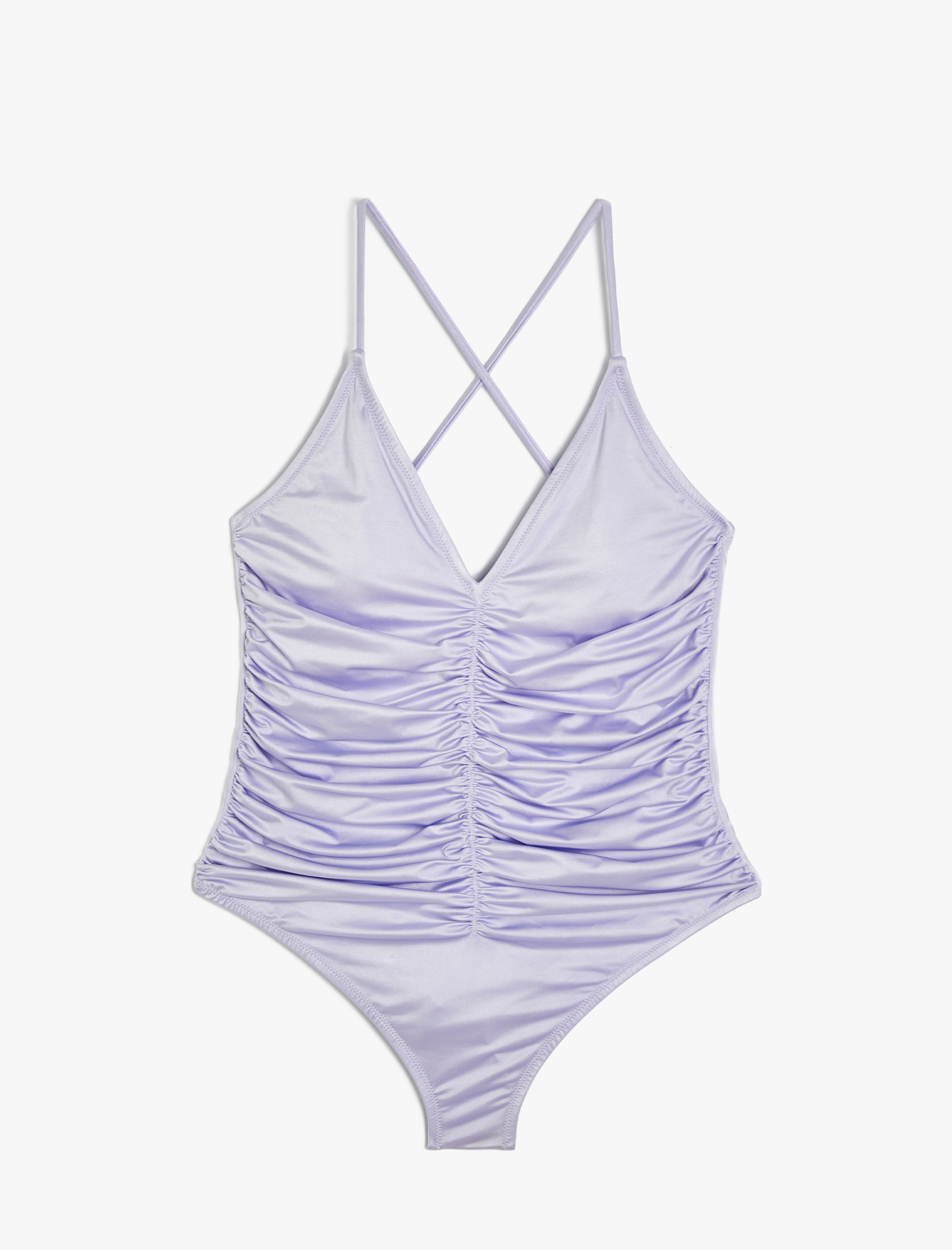   Koton X Sibil Çetinkaya - Drape Detaylı Mayo V Yaka İnce Askılı