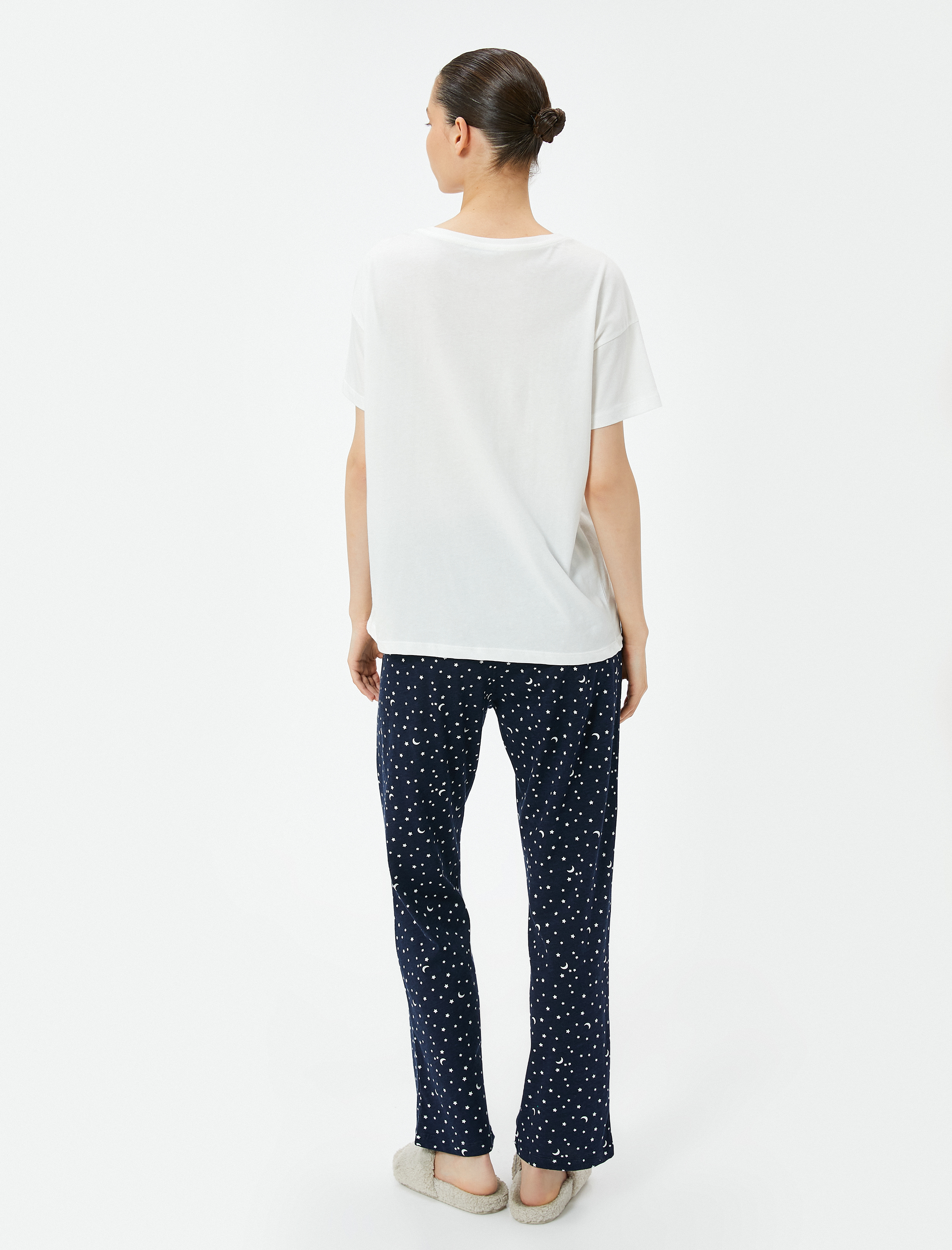   Pijama Takımı Kısa Kollu Baskılı Pamuklu