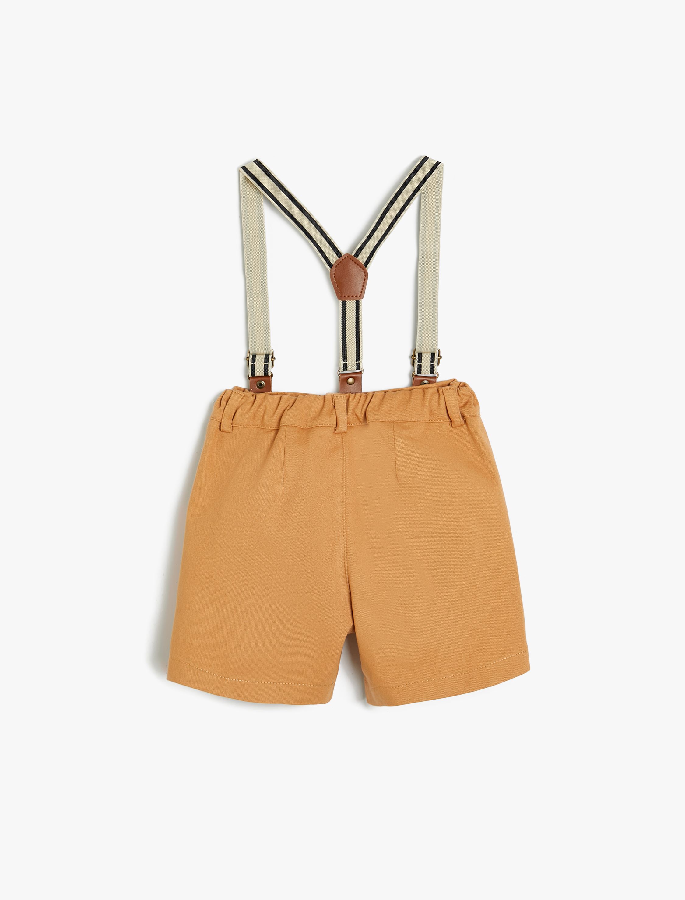  Erkek Bebek Askılı Chino Şort Cep Detaylı Pamuklu