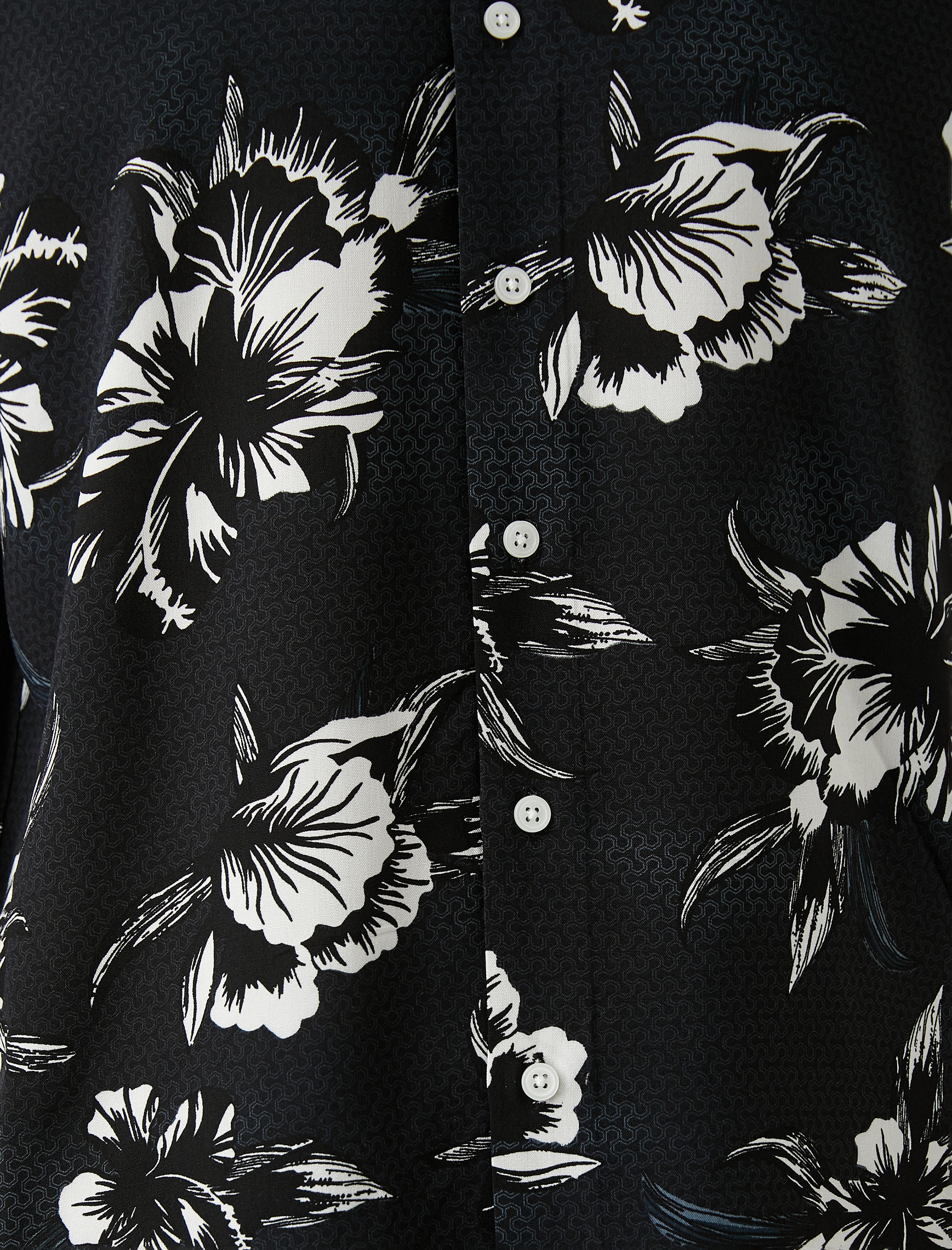   Çiçek Desenli Kısa Kollu Gömlek