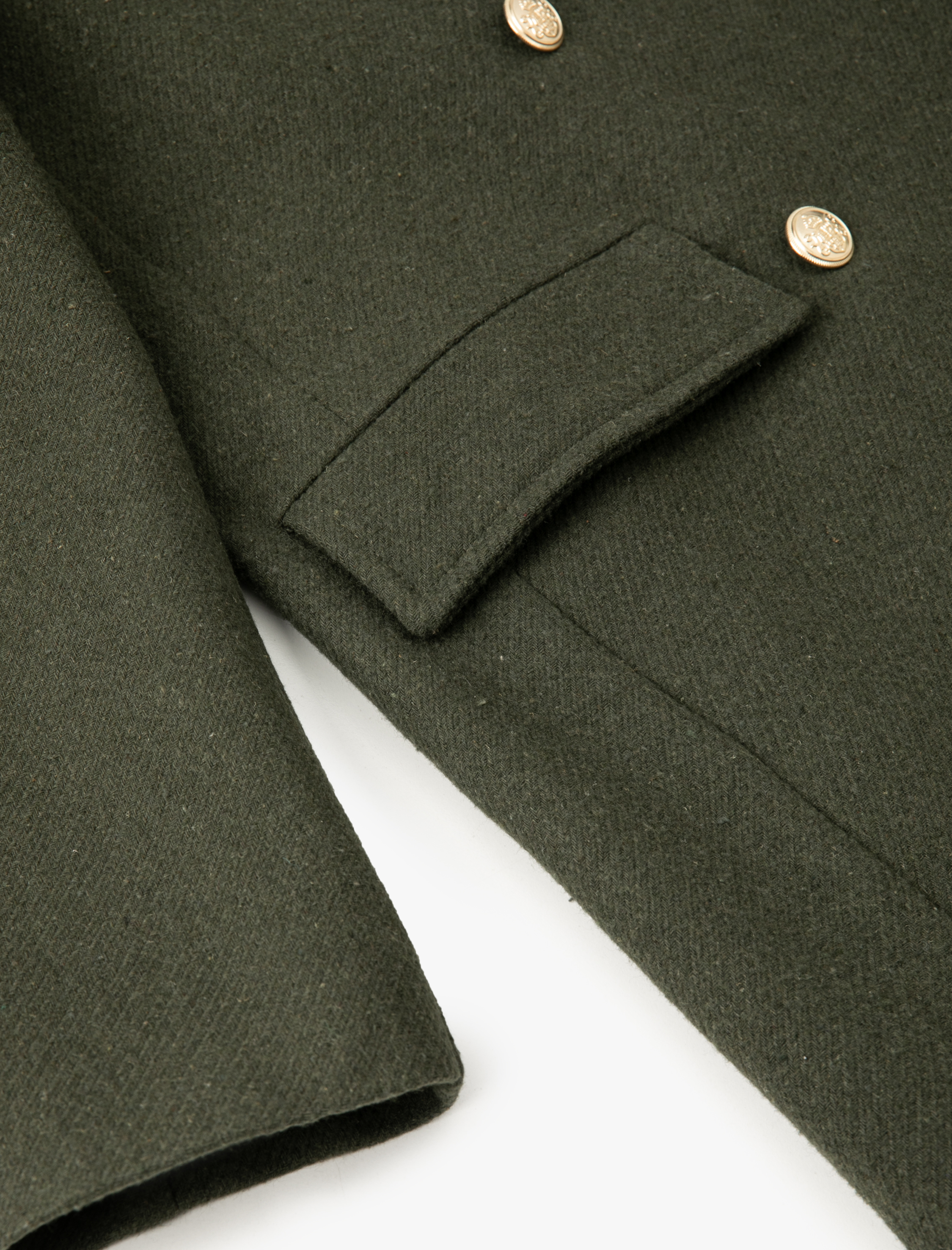 Kaşe Kaban Kruvaze Yaka Düğmeli Cepli Dar Kalıp