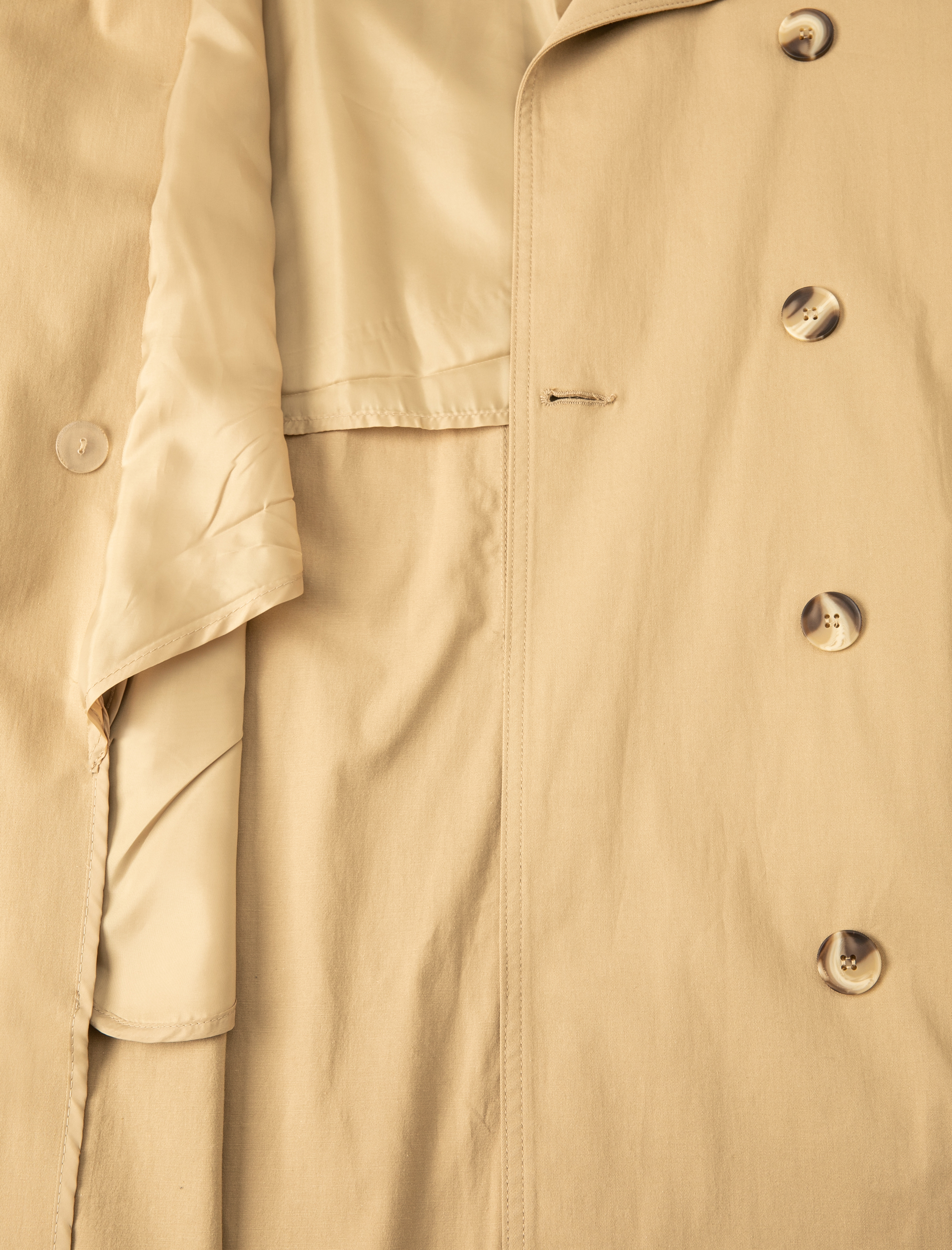   Midi Trençkot Kruvaze Düğmeli Kuşaklı