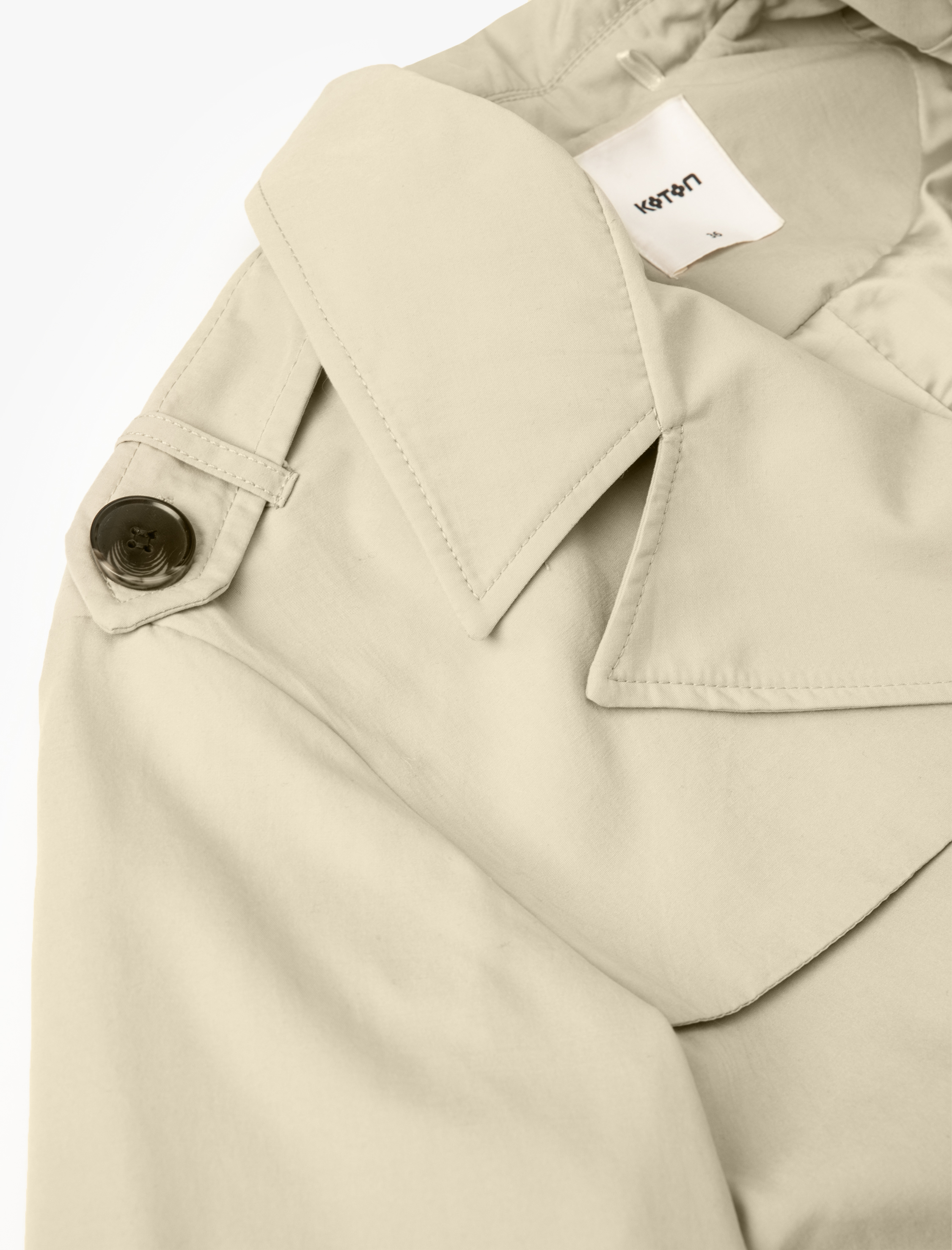   Midi Trençkot Kruvaze Düğmeli Cepli Rüzgarlık Detaylı