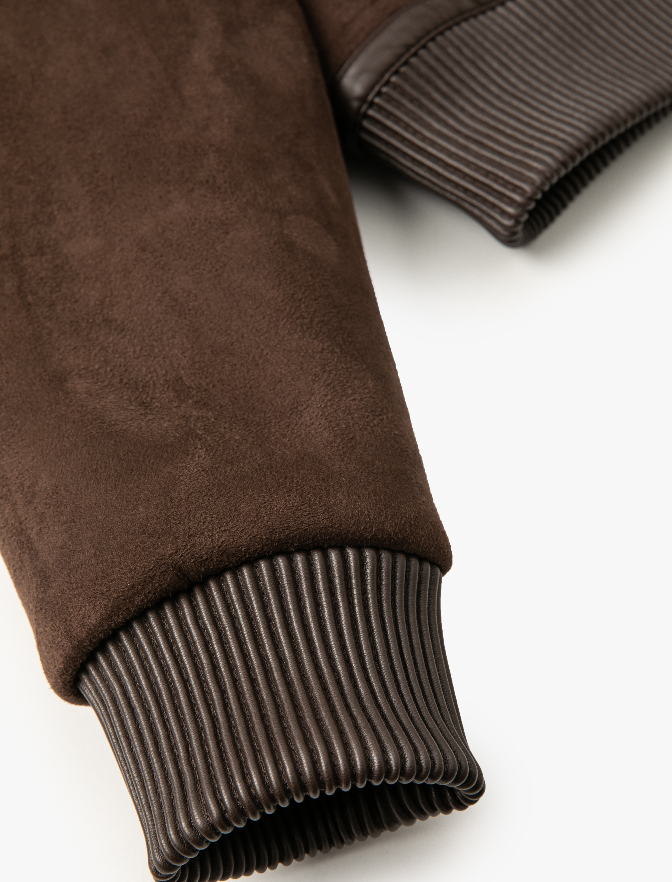   Süet Suni Deri Ceket Kürk Yakalı Kısa Cepli Fermuarlı