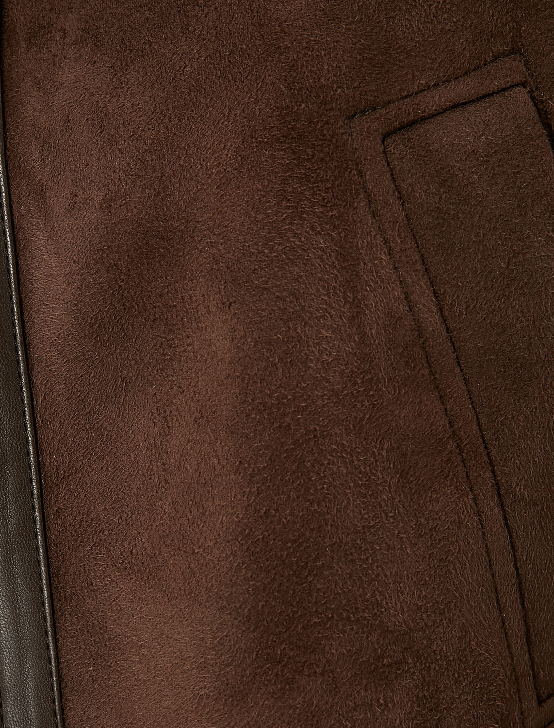   Süet Suni Deri Ceket Kürk Yakalı Kısa Cepli Fermuarlı