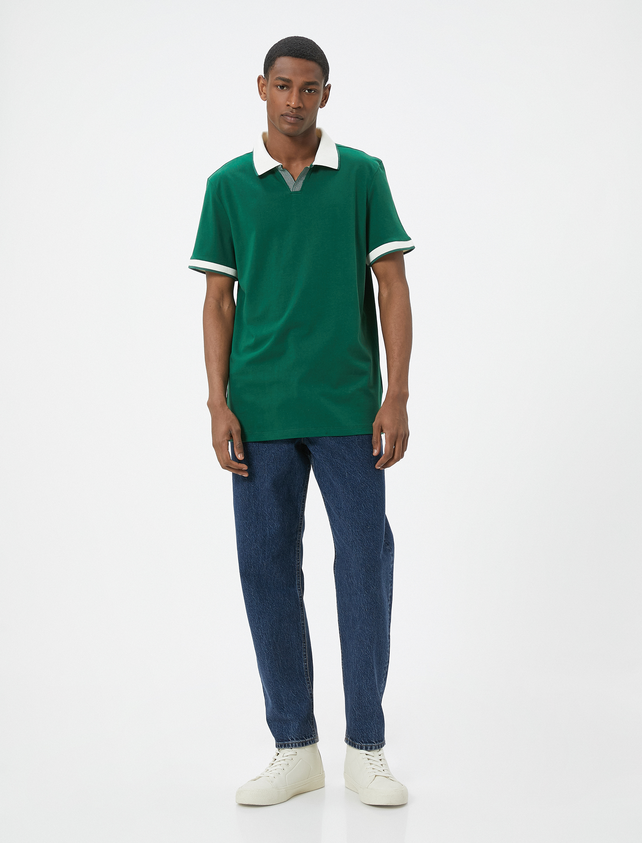   Polo Yaka Tişört Slim Fit Kısa Kollu