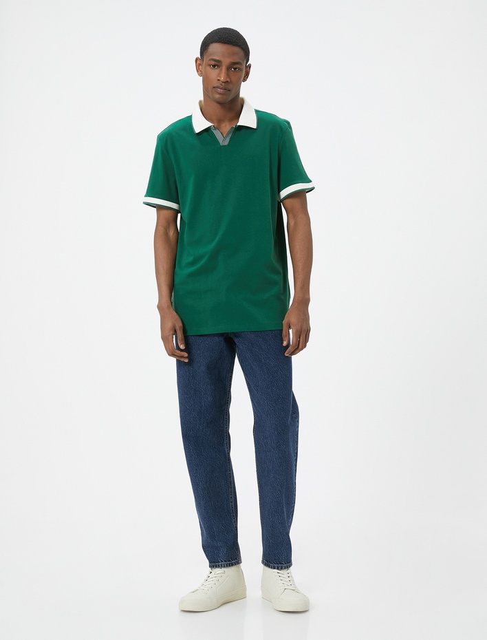  Polo Yaka Tişört Slim Fit Kısa Kollu